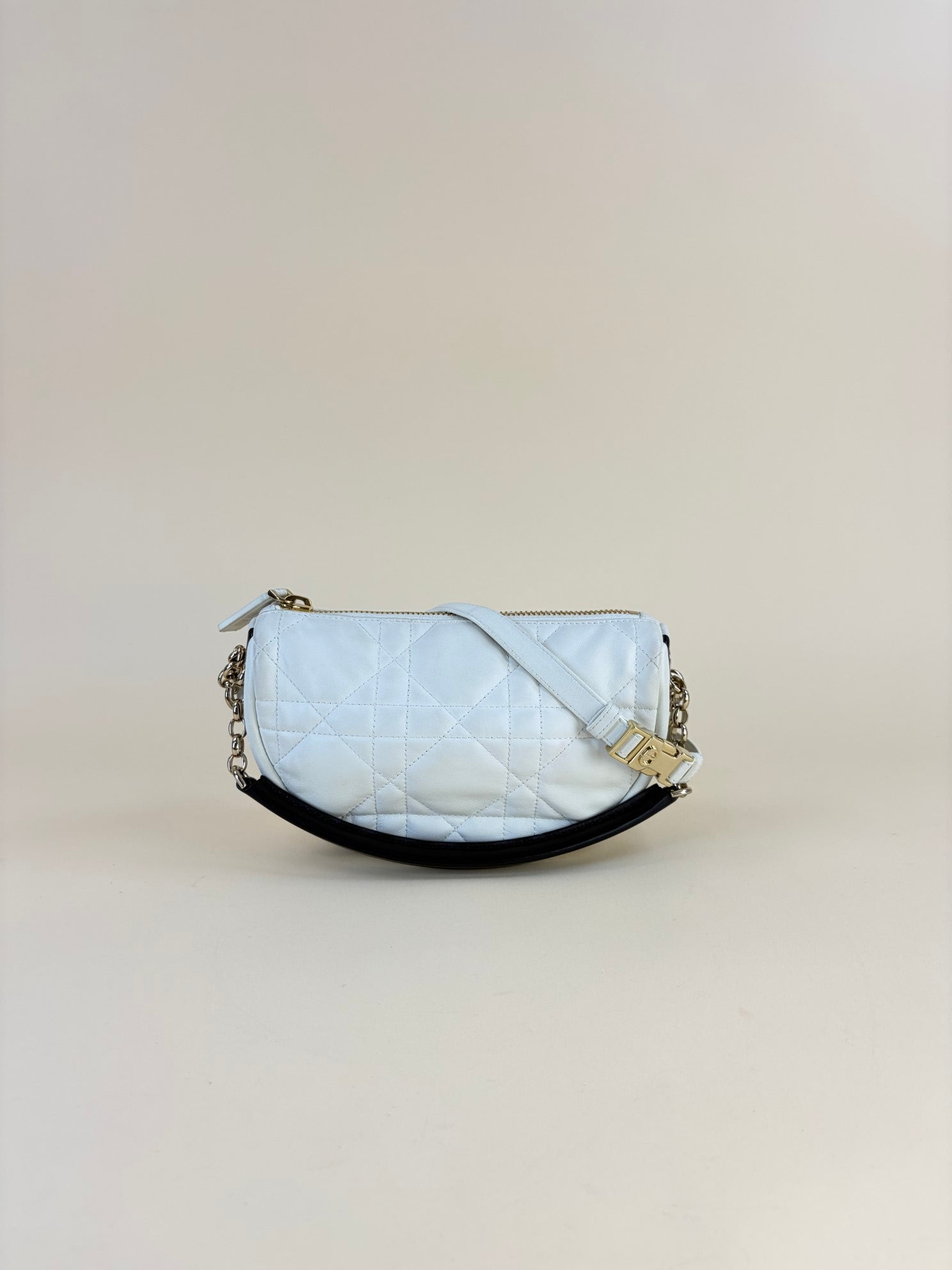 Christian Dior lambskin conga White Vibe Hobo Small Bag