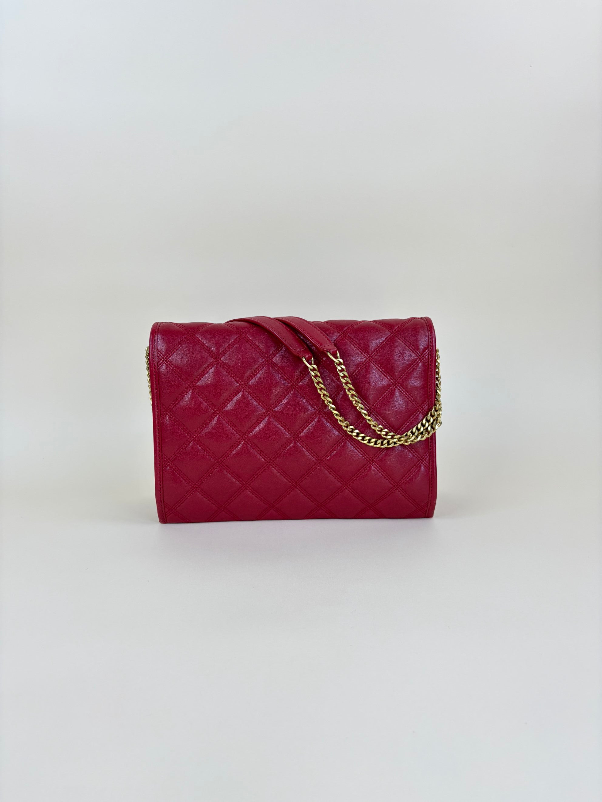 YSL Red Quilted Small Becky Chain Bag