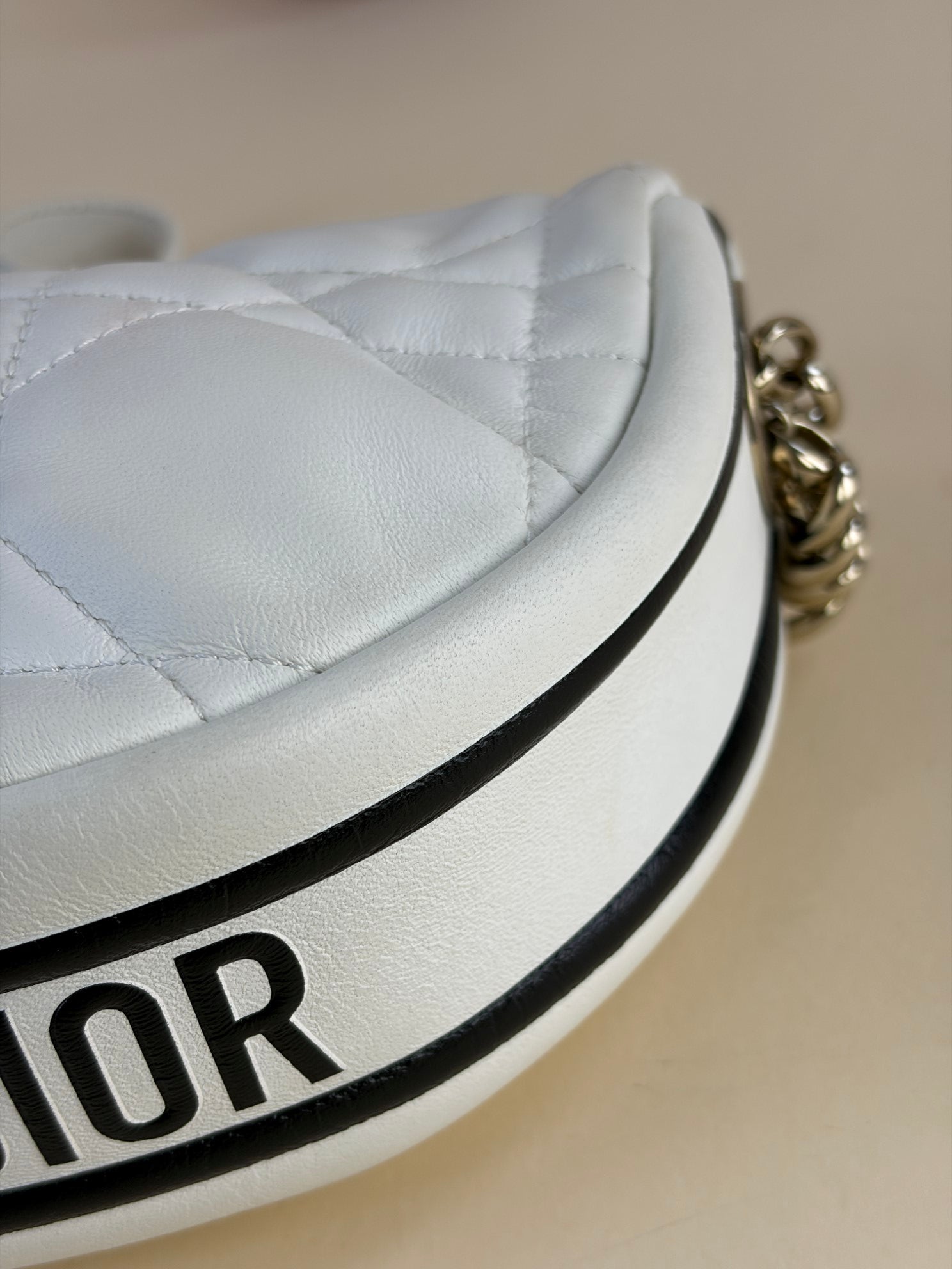 Christian Dior lambskin conga White Vibe Hobo Small Bag