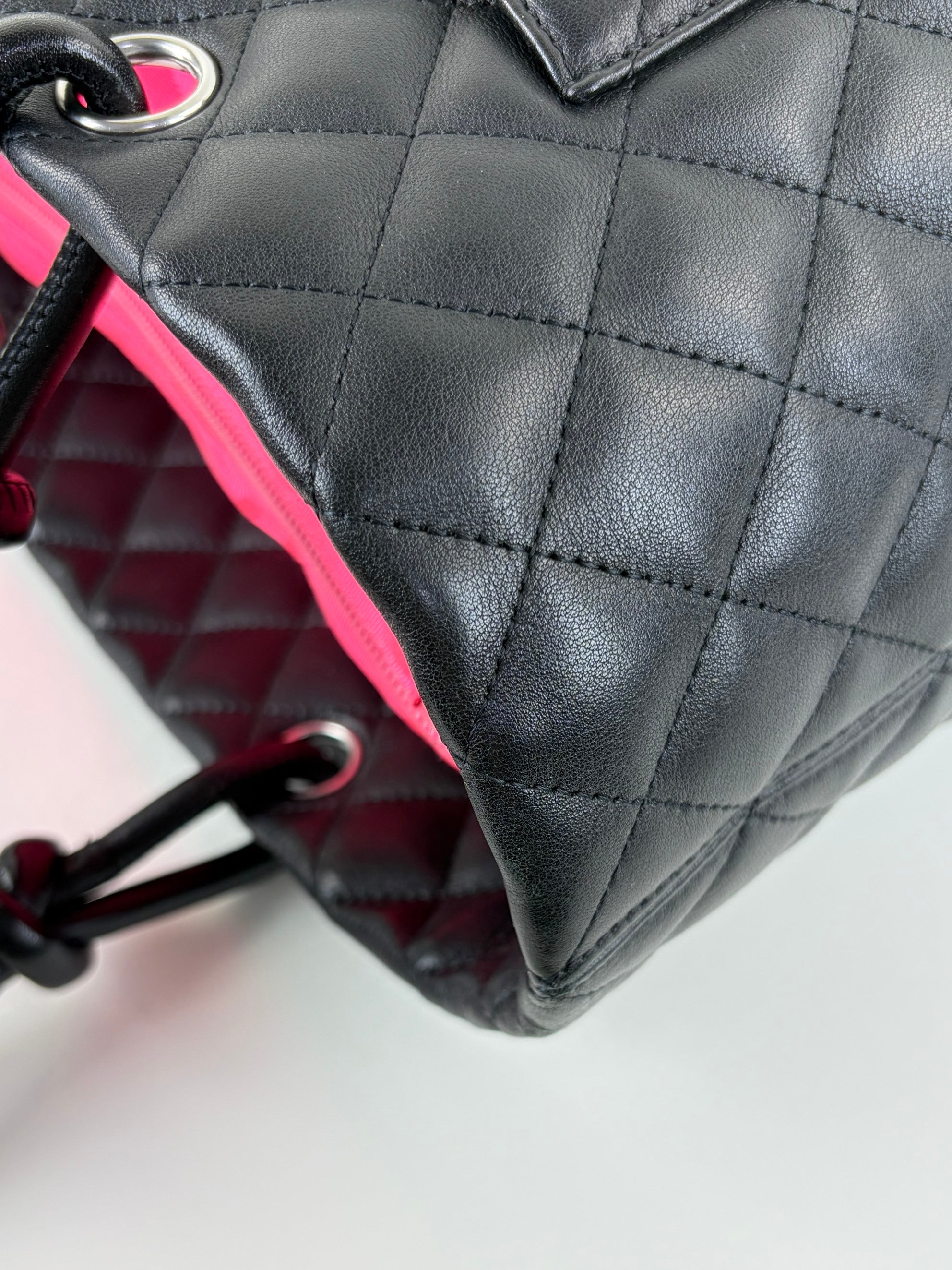 Chanl Black calfskin quilted large Comban  Tote Bag
