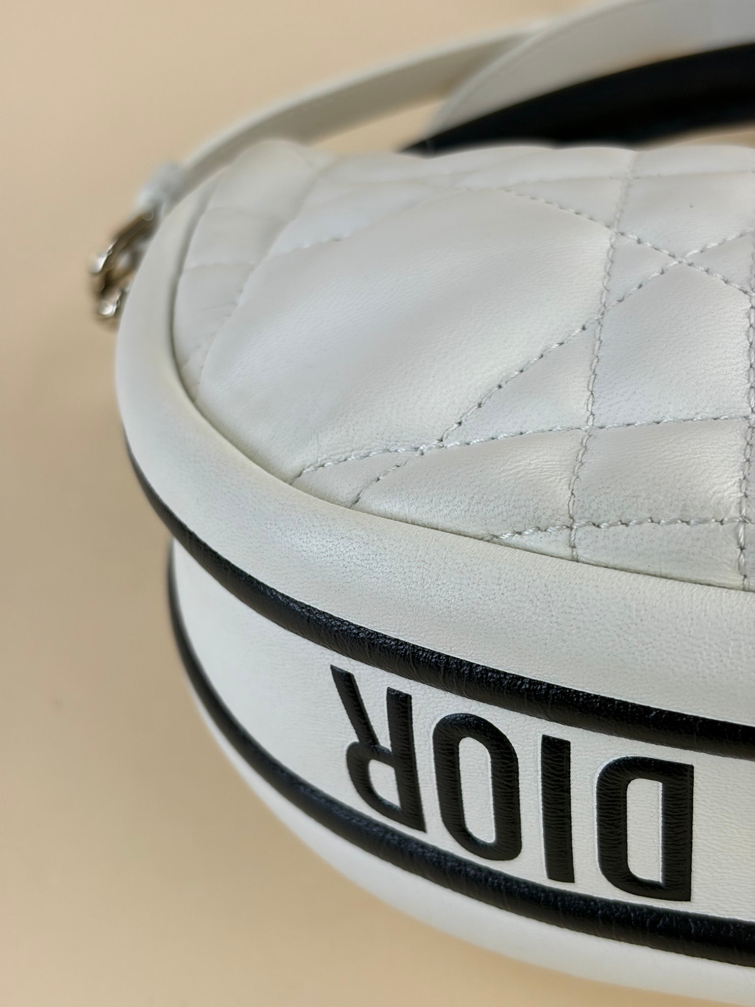 Christian Dior lambskin conga White Vibe Hobo Small Bag