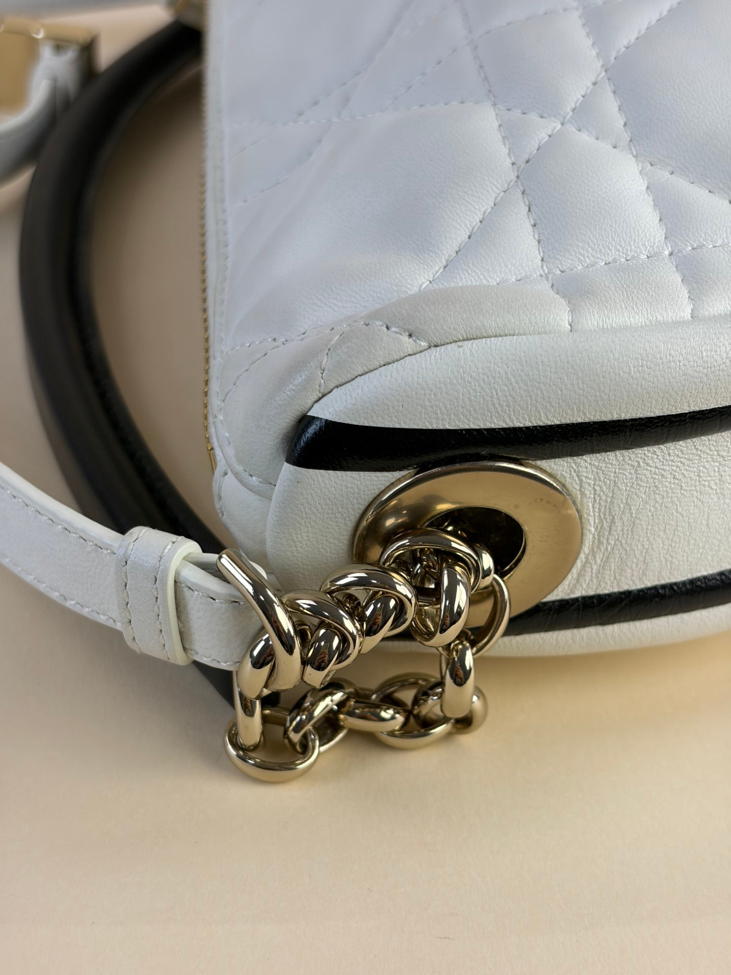 Christian Dior lambskin conga White Vibe Hobo Small Bag