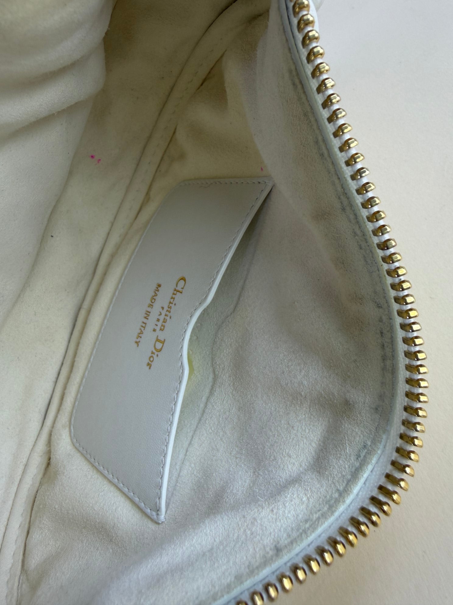 Christian Dior lambskin conga White Vibe Hobo Small Bag