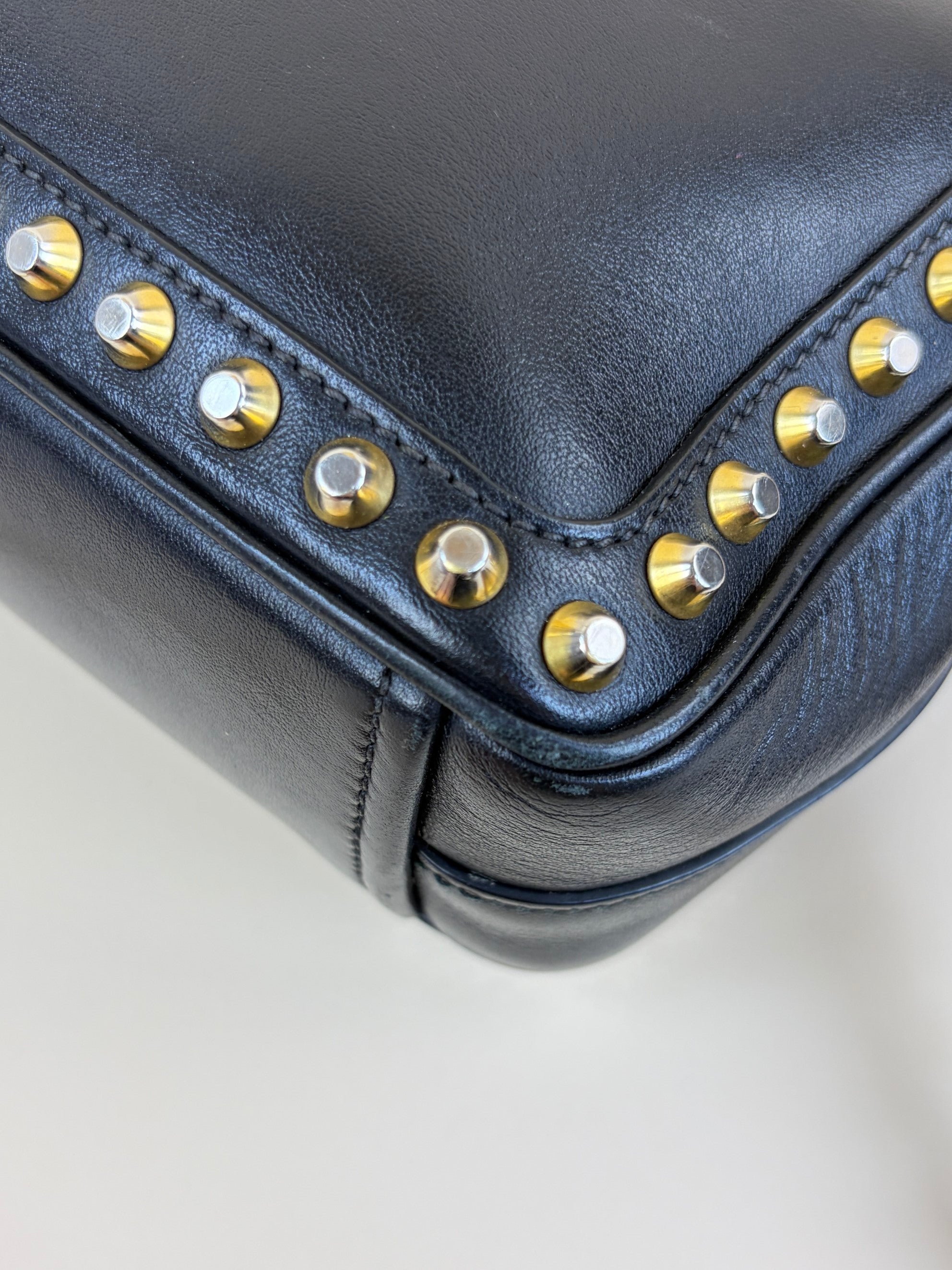 Prada Black City Studded Crossbody Bag