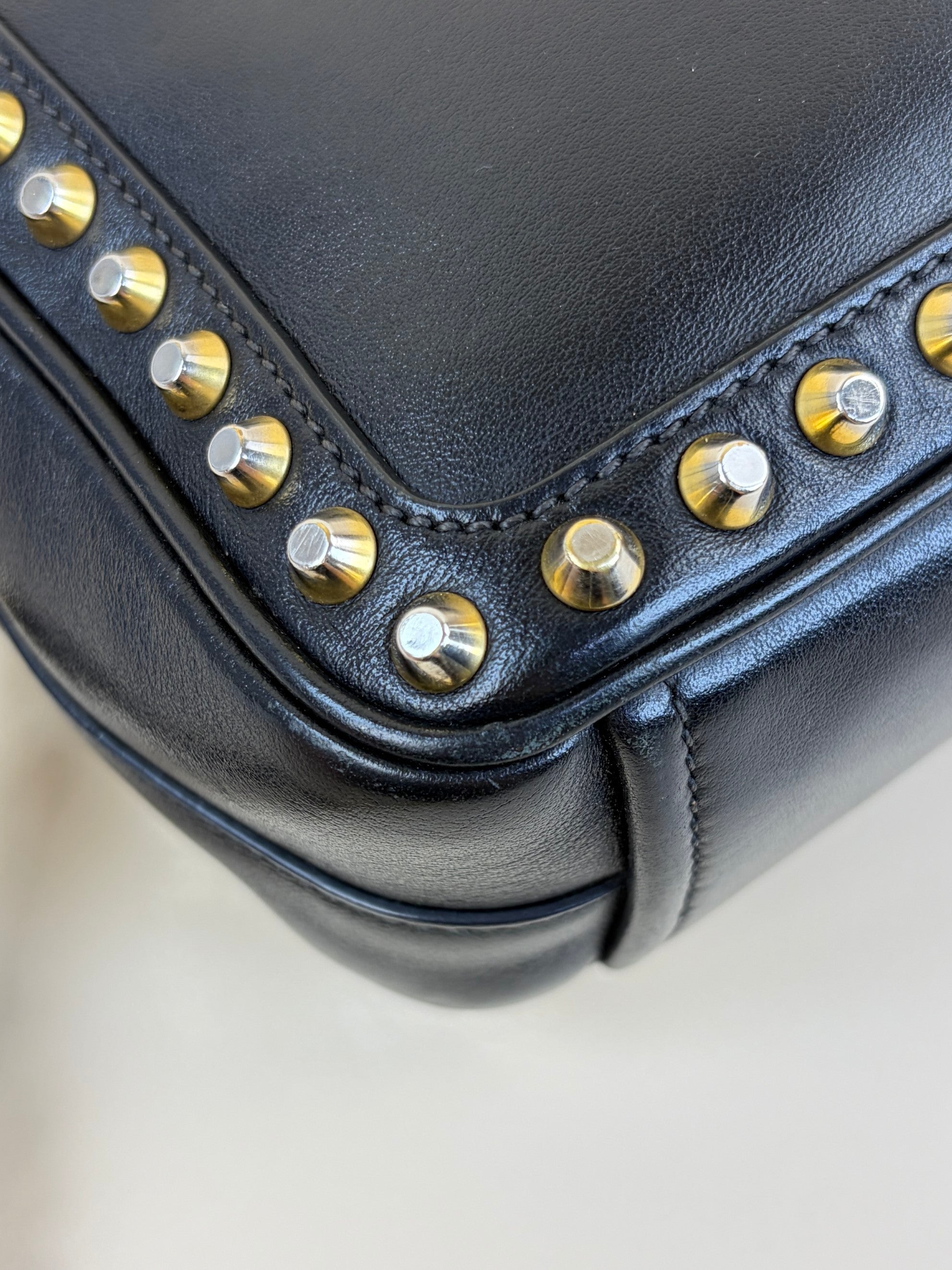 Prada Black City Studded Crossbody Bag