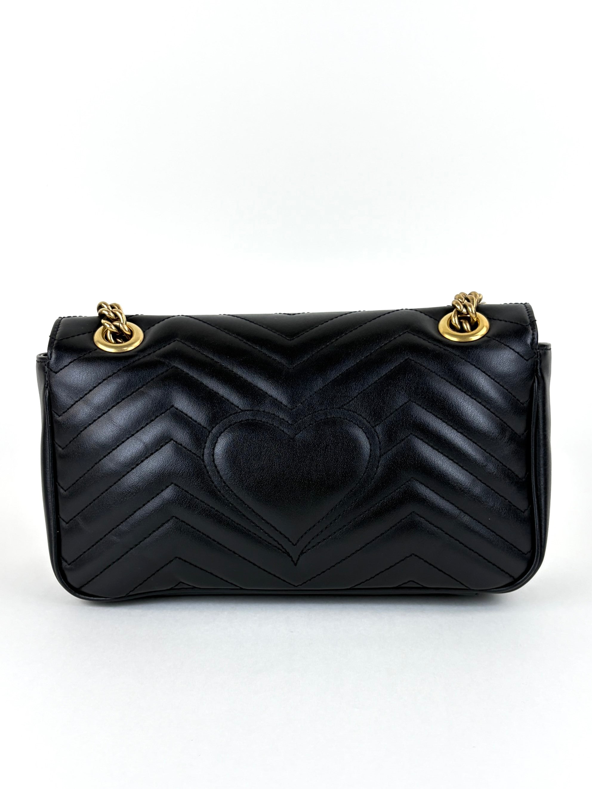 Gucci Black GG Marmont small shoulder bag