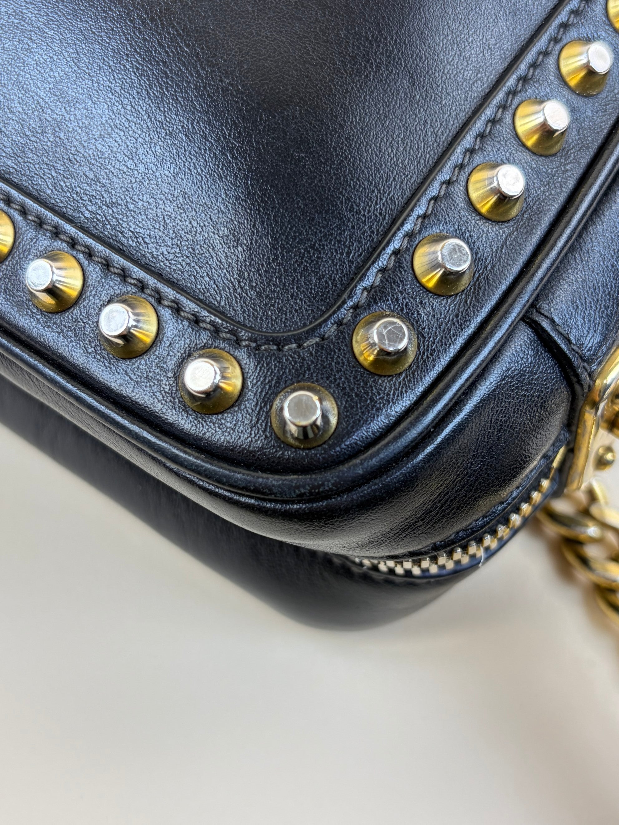 Prada Black City Studded Crossbody Bag