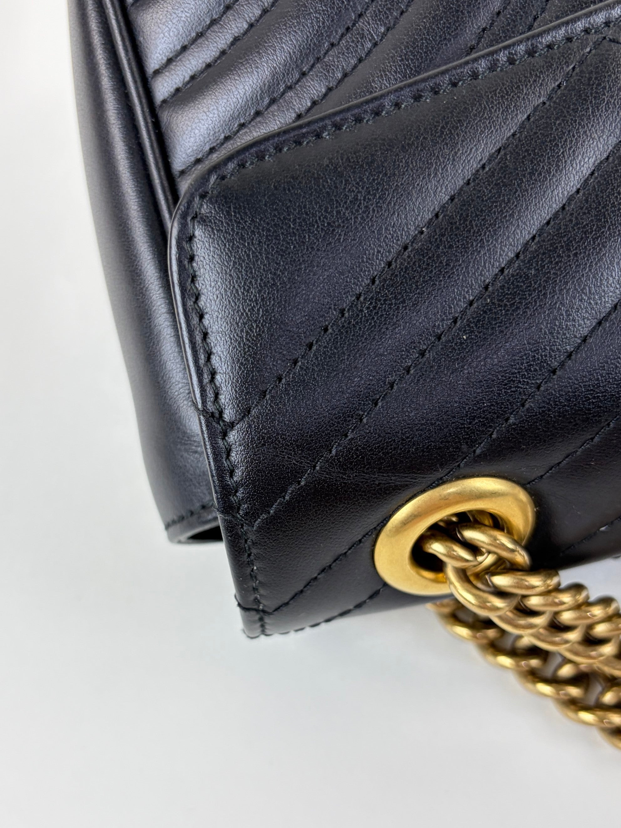 Gucci Black GG Marmont small shoulder bag