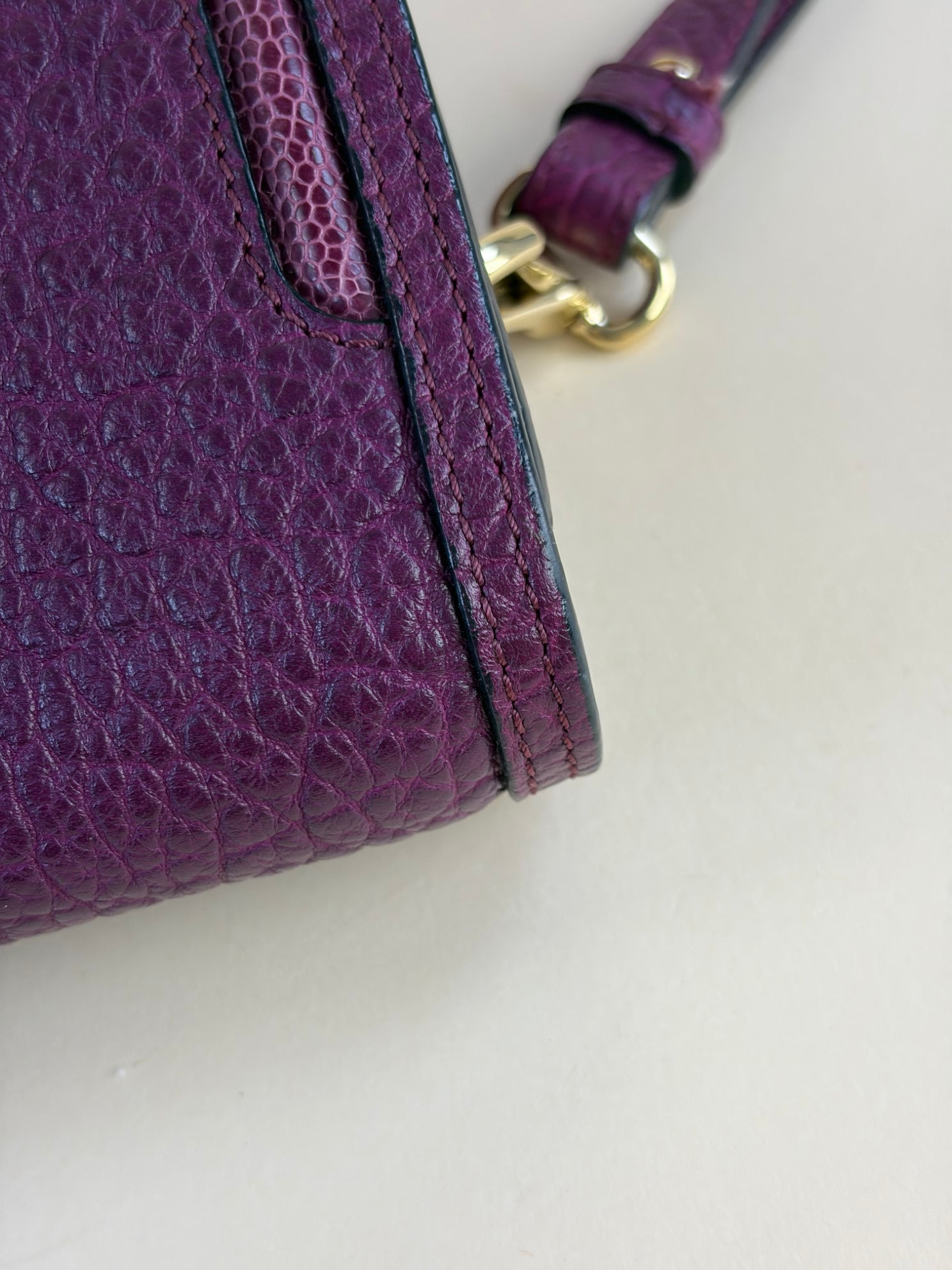 Burberry burgundy  leather