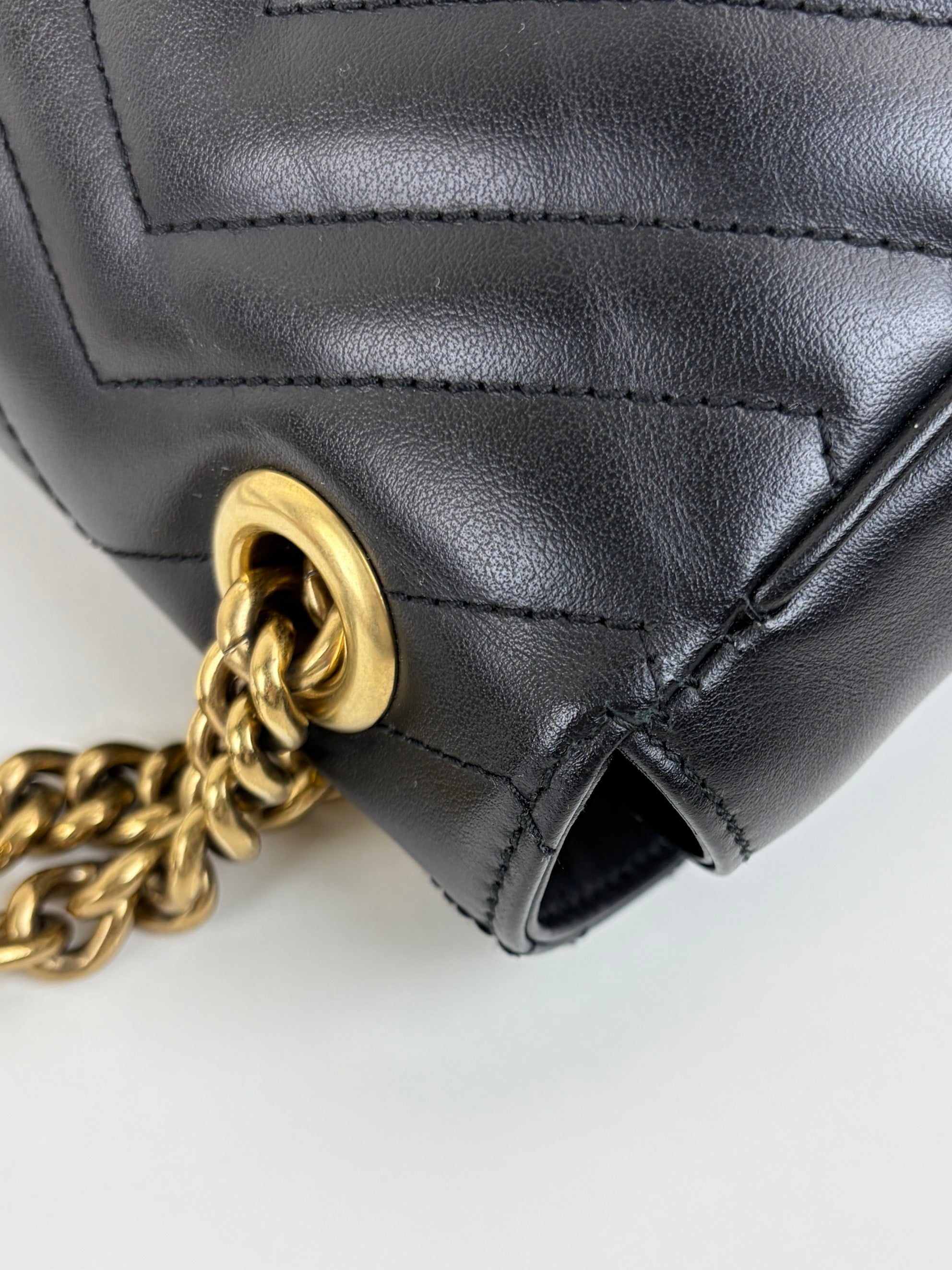Gucci Black GG Marmont small shoulder bag
