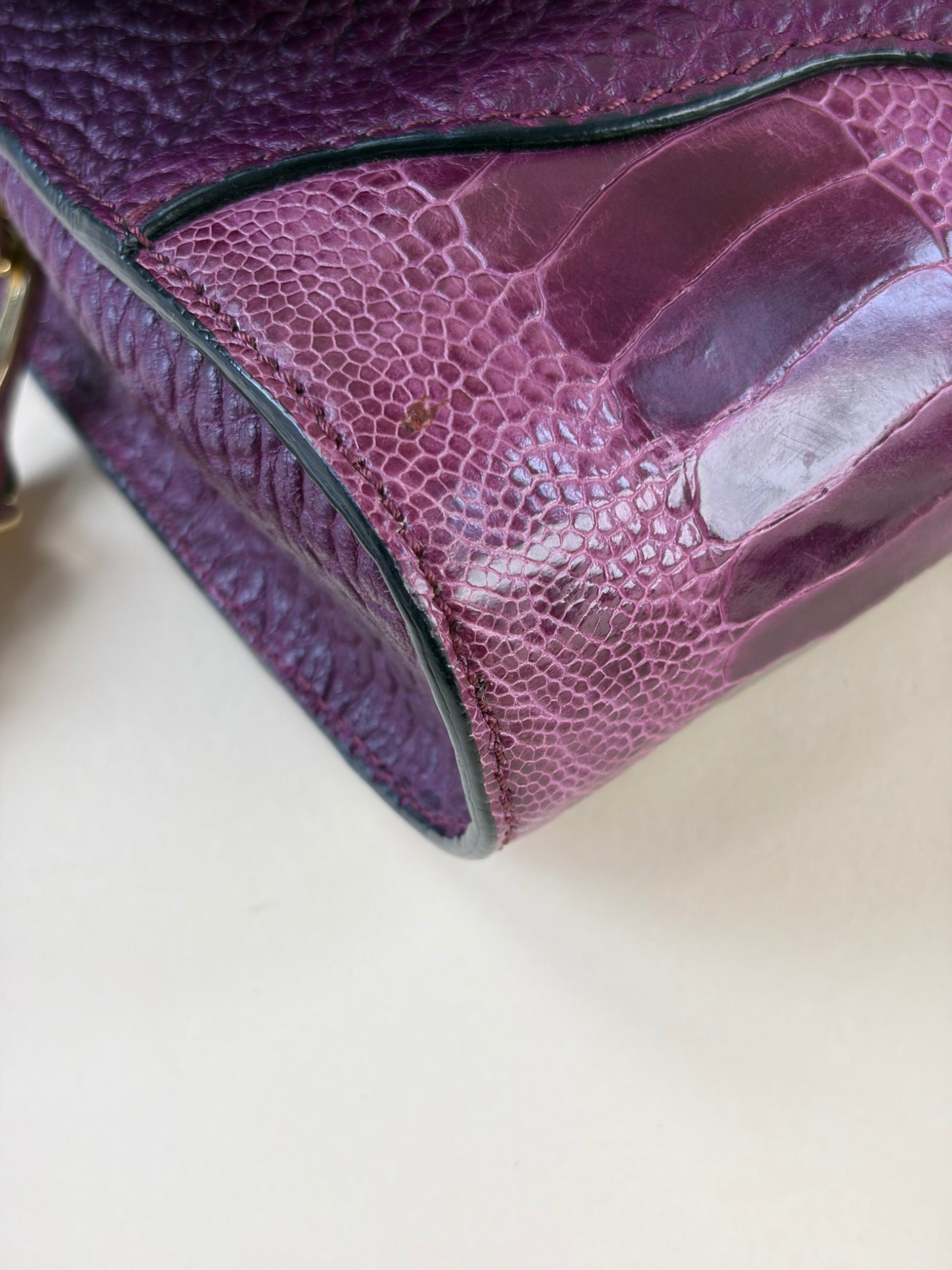 Burberry burgundy  leather