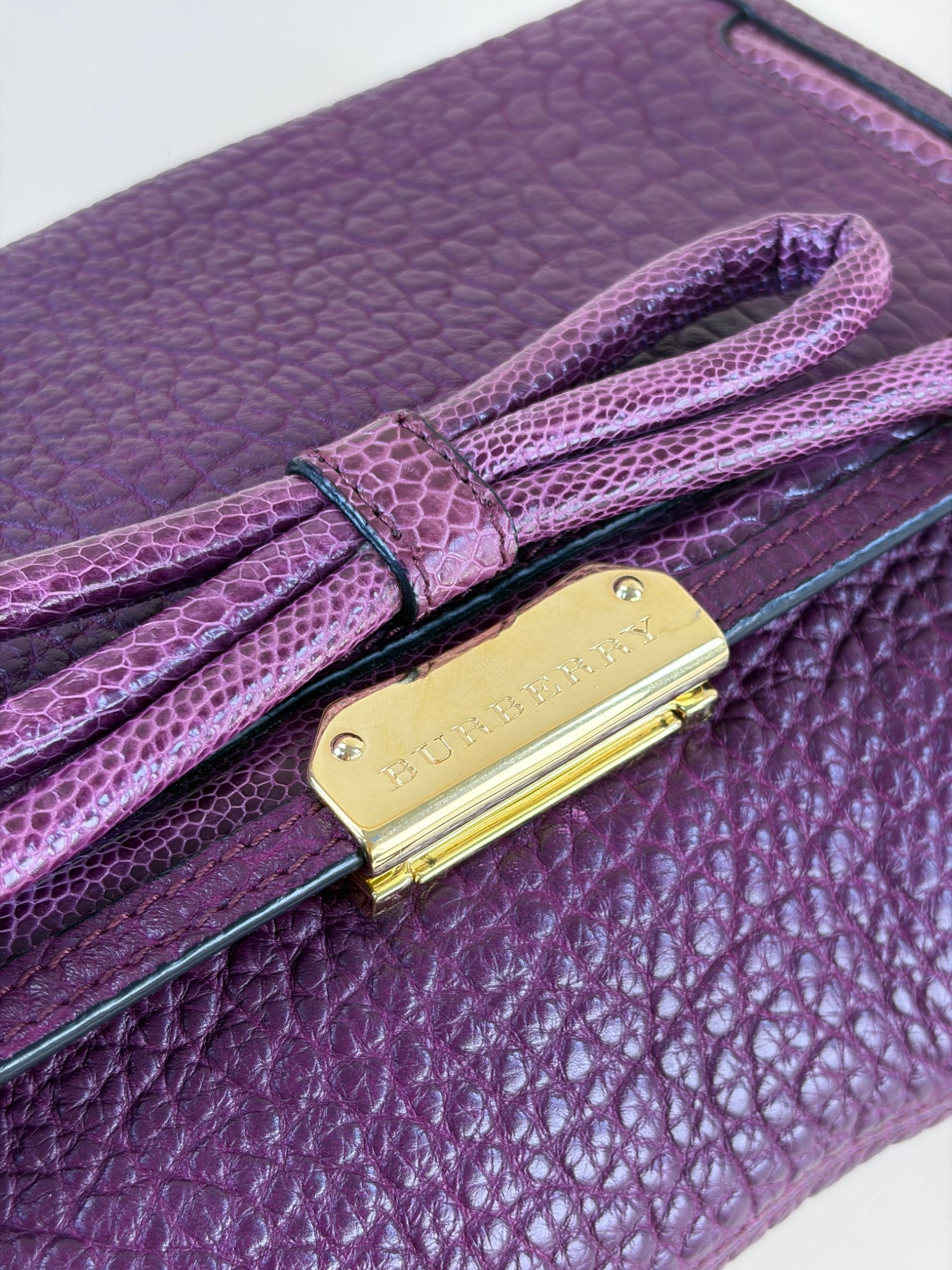 Burberry burgundy  leather