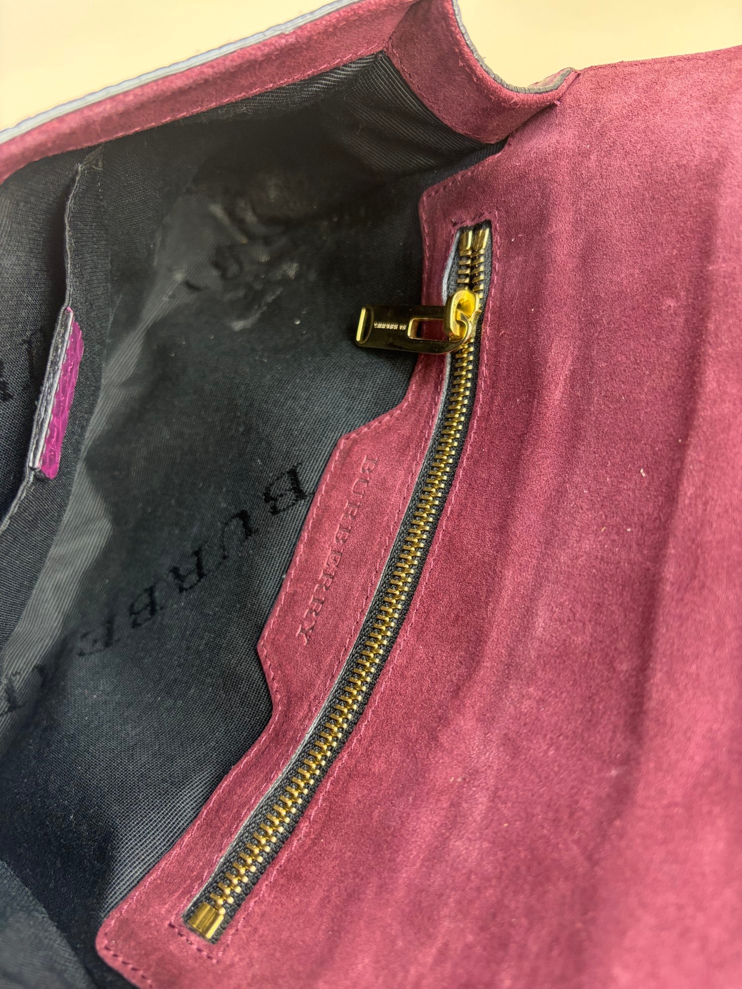 Burberry burgundy  leather