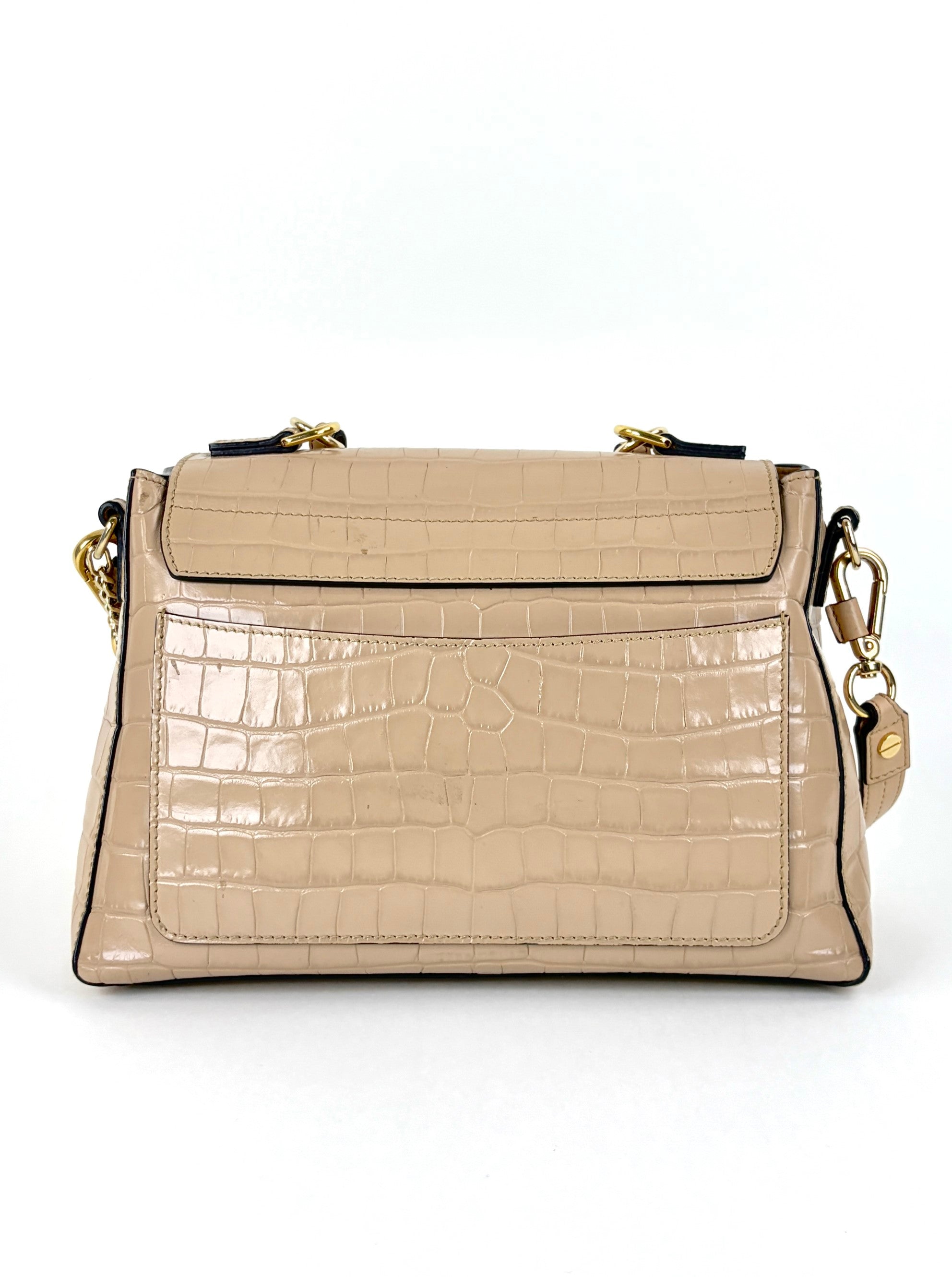 Chloe beige calfskin crocodile embossed small Faye day