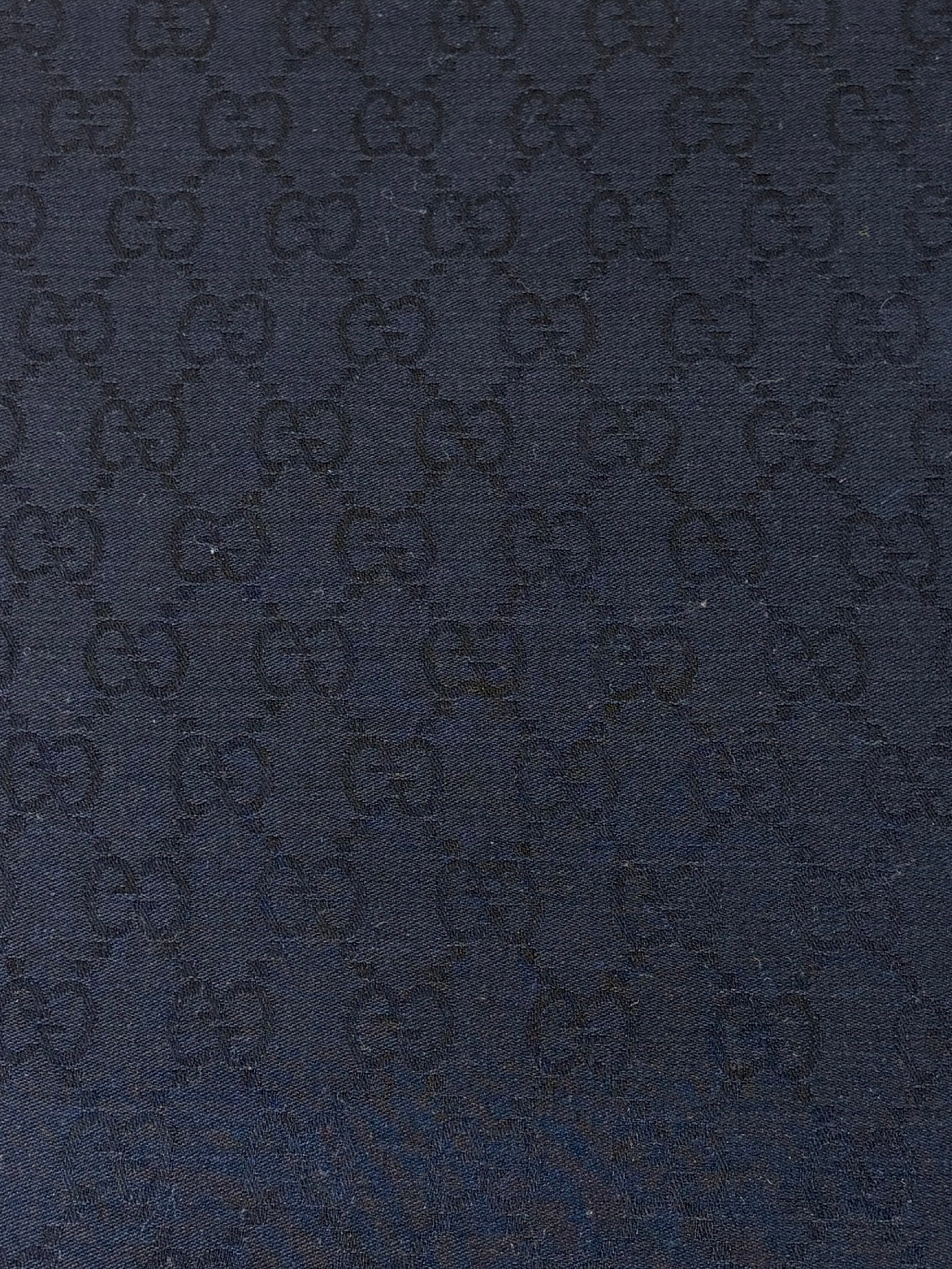 gucci black gg monogram wool/silk shawl