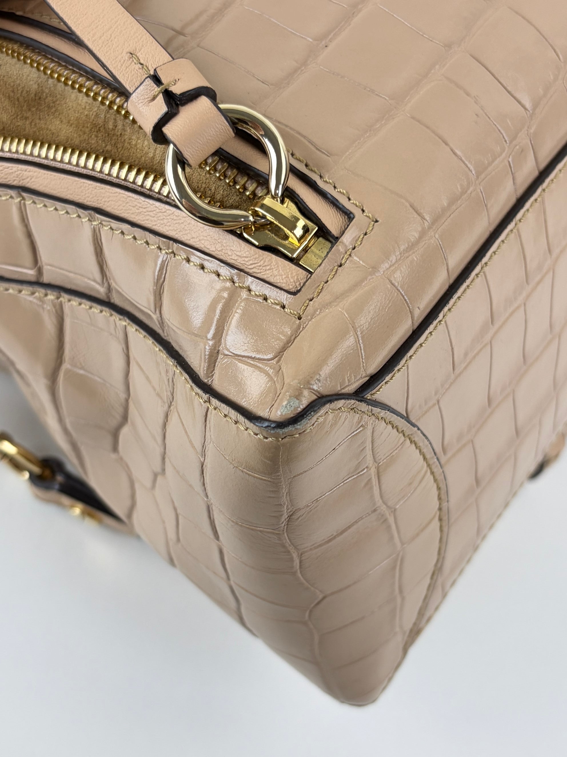 Chloe beige calfskin crocodile embossed small Faye day