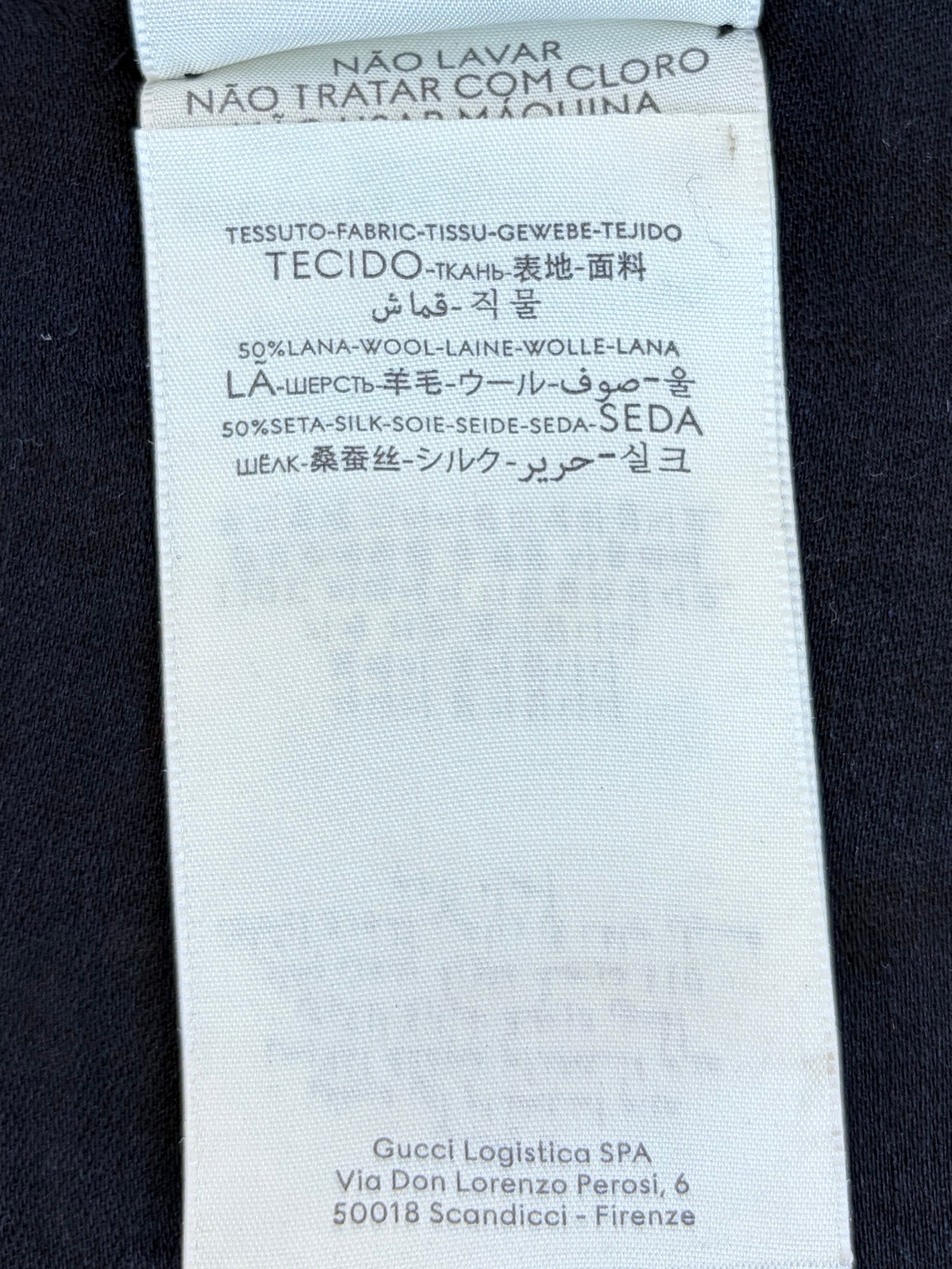 gucci black gg monogram wool/silk shawl