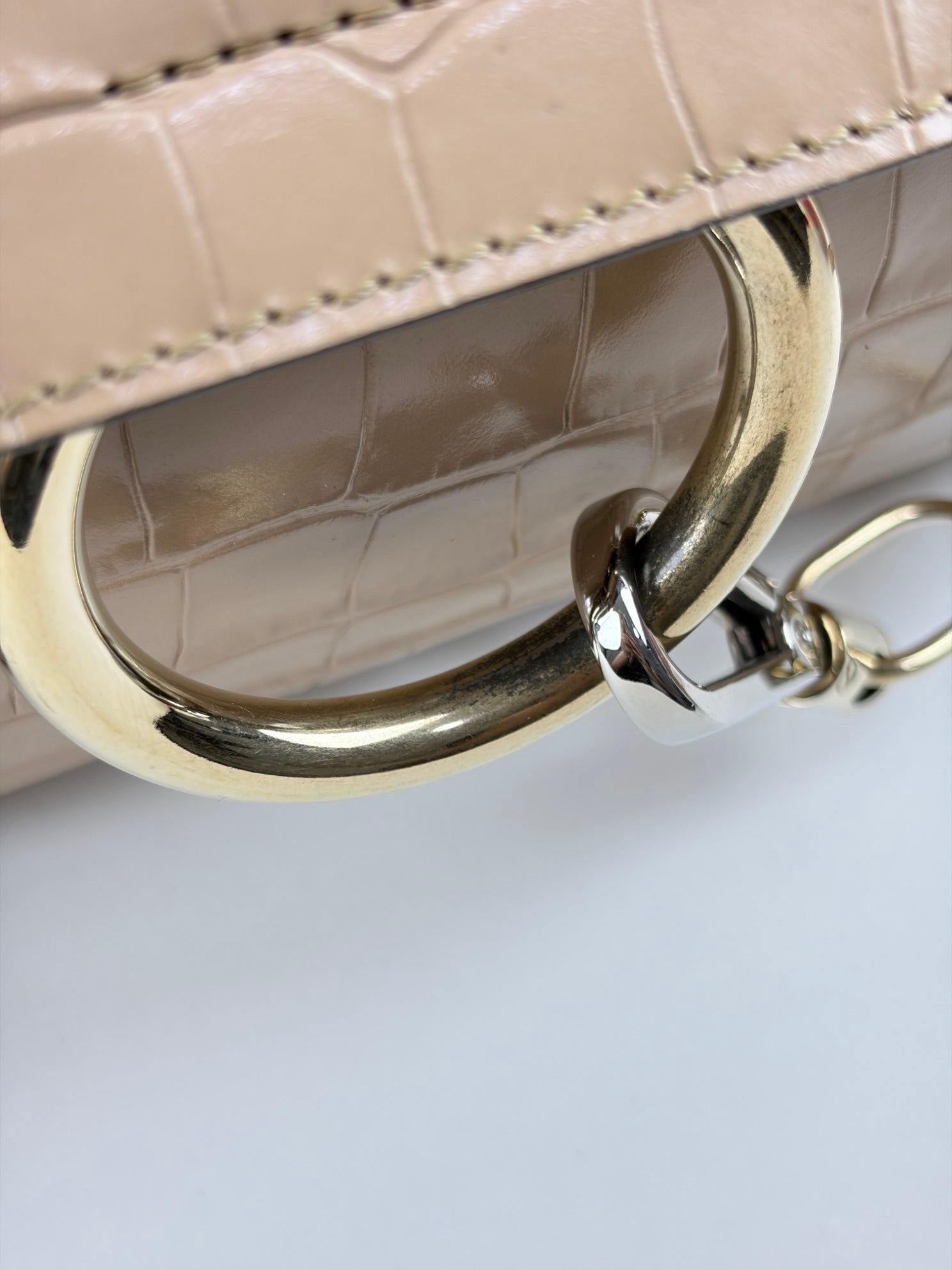 Chloe beige calfskin crocodile embossed small Faye day