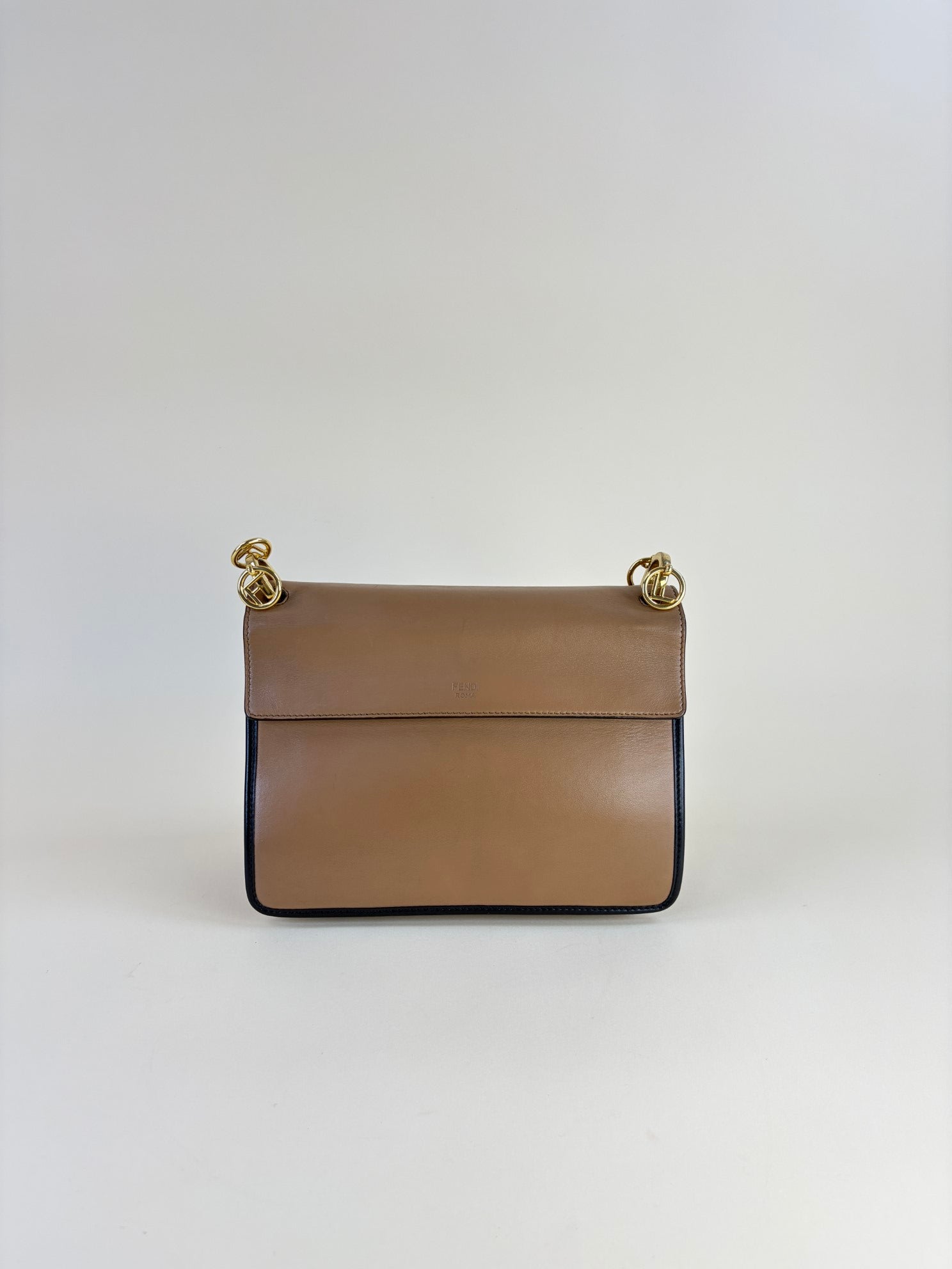 Fendi ff logo Zucca camel and black Kan I