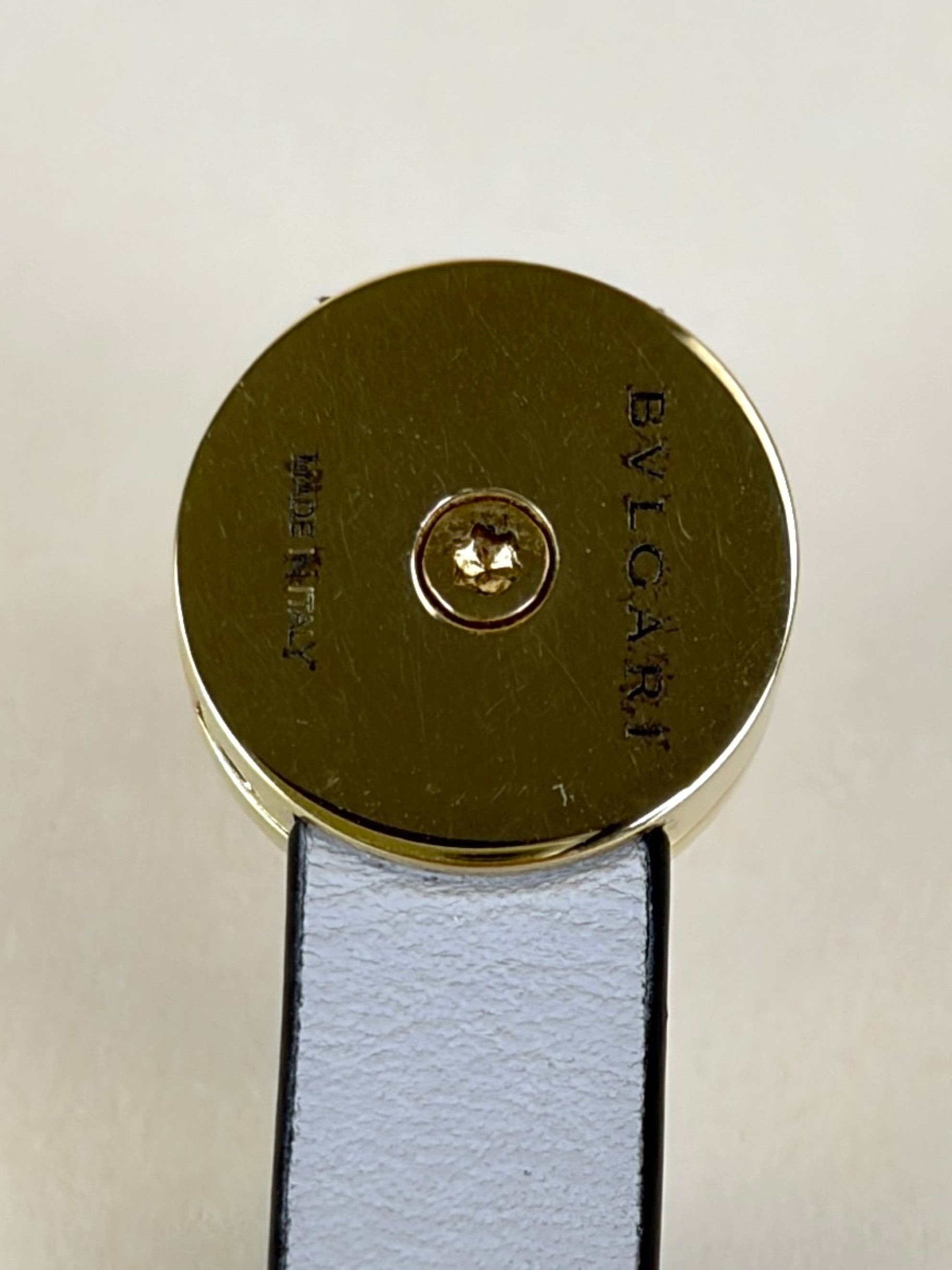 Bvlgari black soft calf leather with iconic gold plated hardware double tour medium bracelet