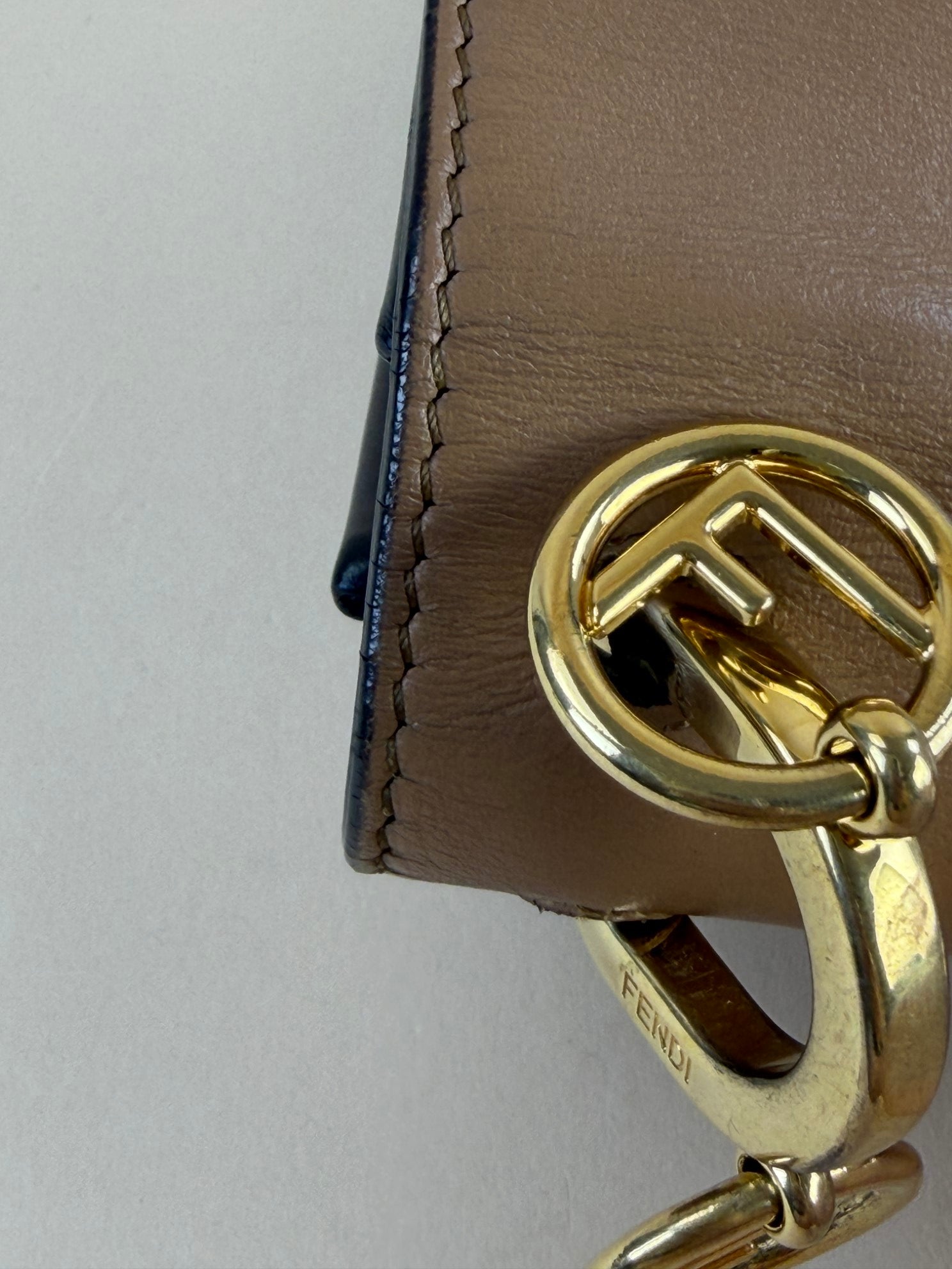 Fendi ff logo Zucca camel and black Kan I