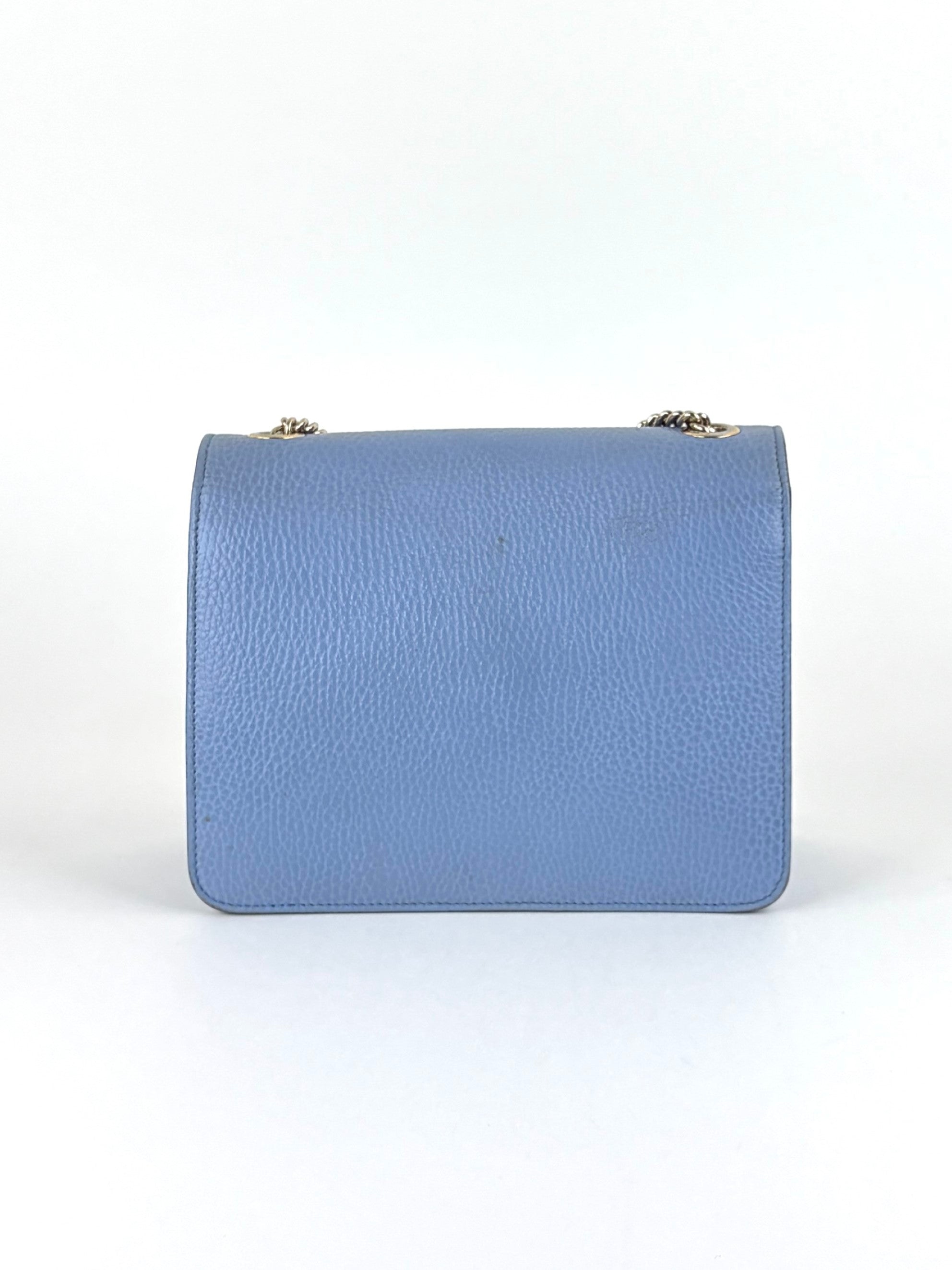 Gucci light blue dollar calfskin small Interlocking GG Bag