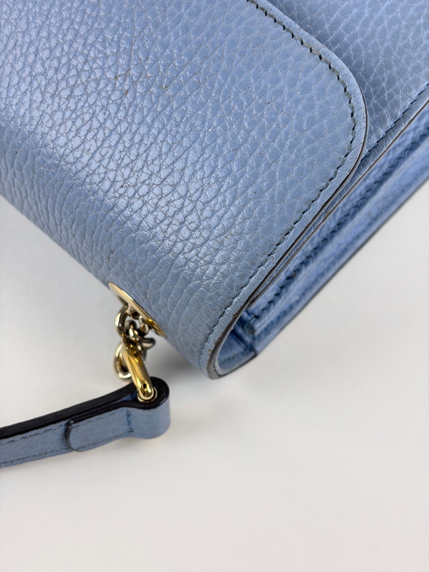 Gucci light blue dollar calfskin small Interlocking GG Bag