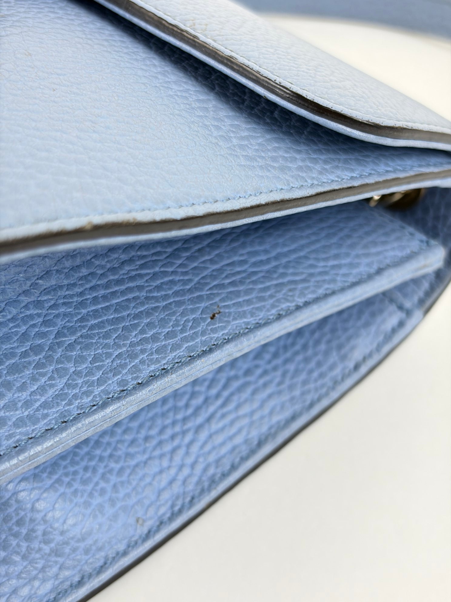 Gucci light blue dollar calfskin small Interlocking GG Bag