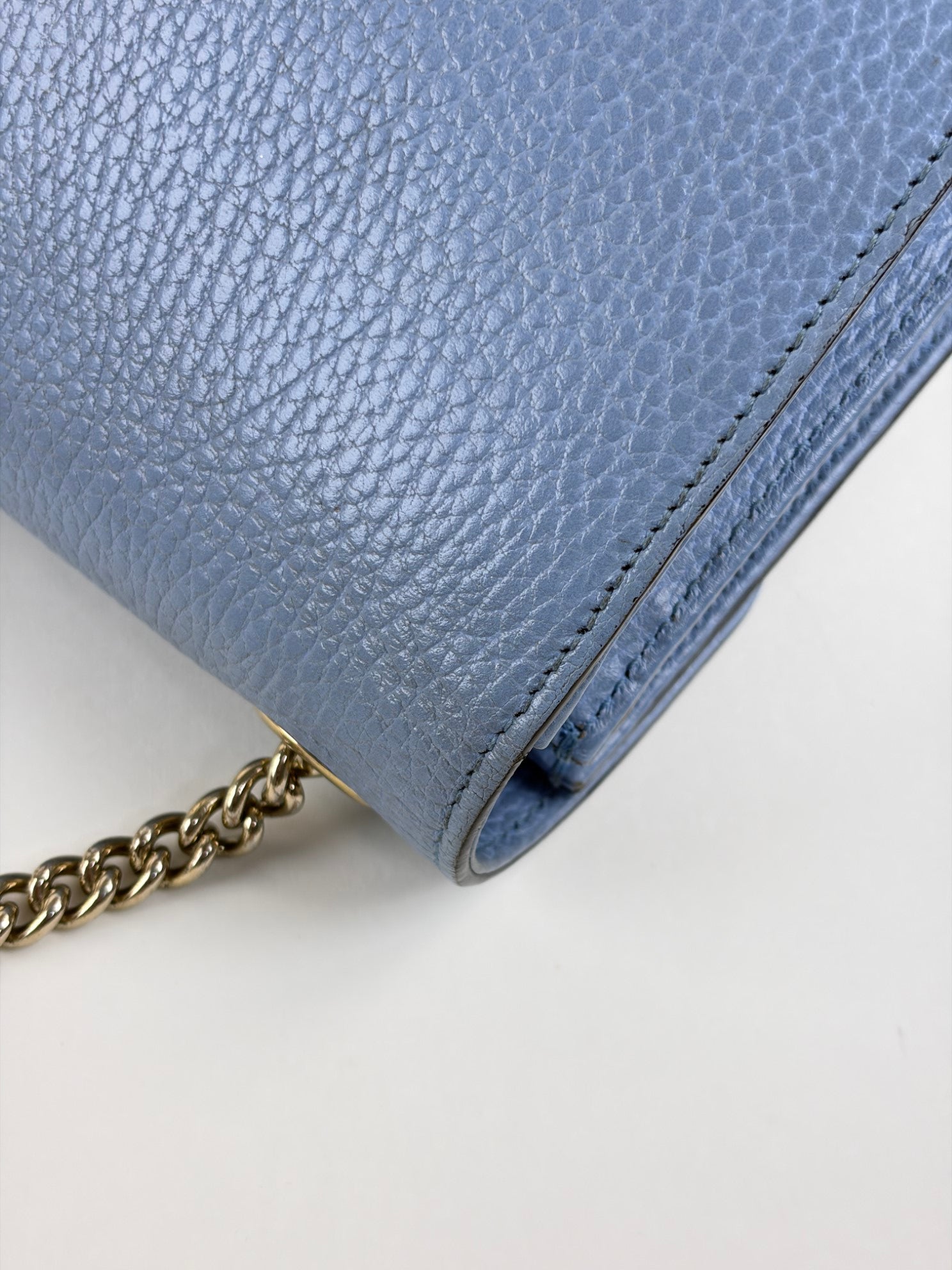 Gucci light blue dollar calfskin small Interlocking GG Bag
