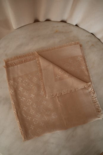 Louis Vuitton Light Beige Monogram Classic Shawl