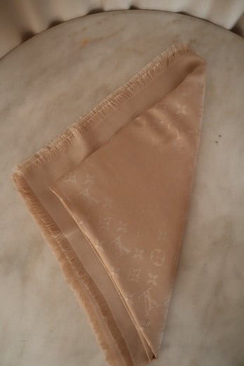 Louis Vuitton Light Beige Monogram Classic Shawl