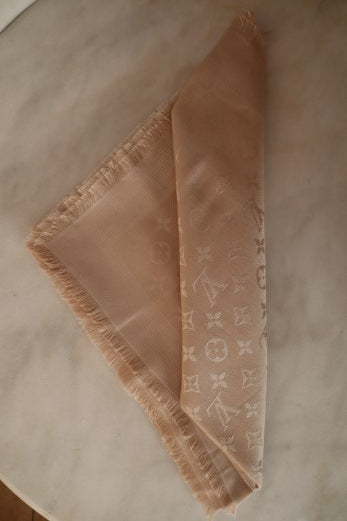 Louis Vuitton Light Beige Monogram Classic Shawl