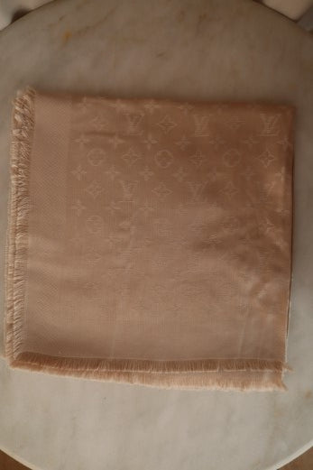 Louis Vuitton Light Beige Monogram Classic Shawl