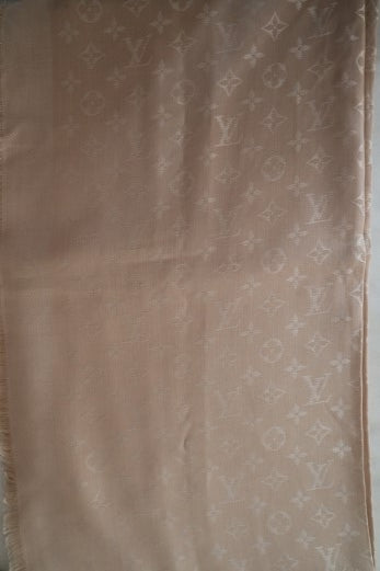 Louis Vuitton Light Beige Monogram Classic Shawl