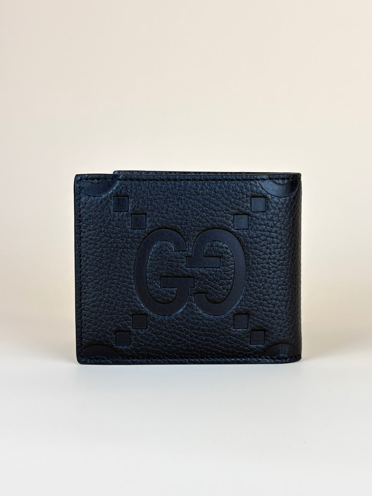 Gucci Black GG piuma calfskin jumbo embossed wallet