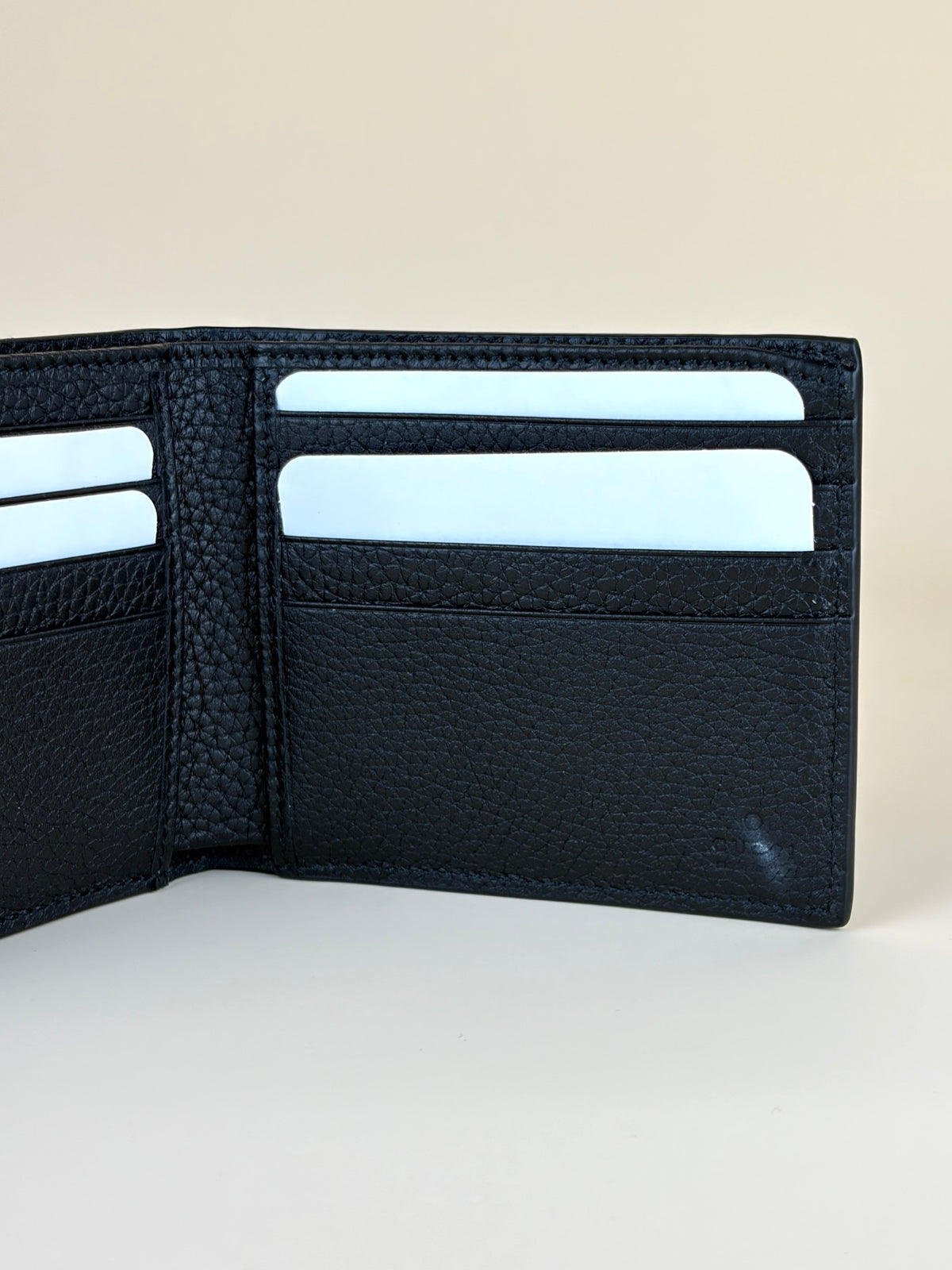 Gucci Black GG piuma calfskin jumbo embossed wallet