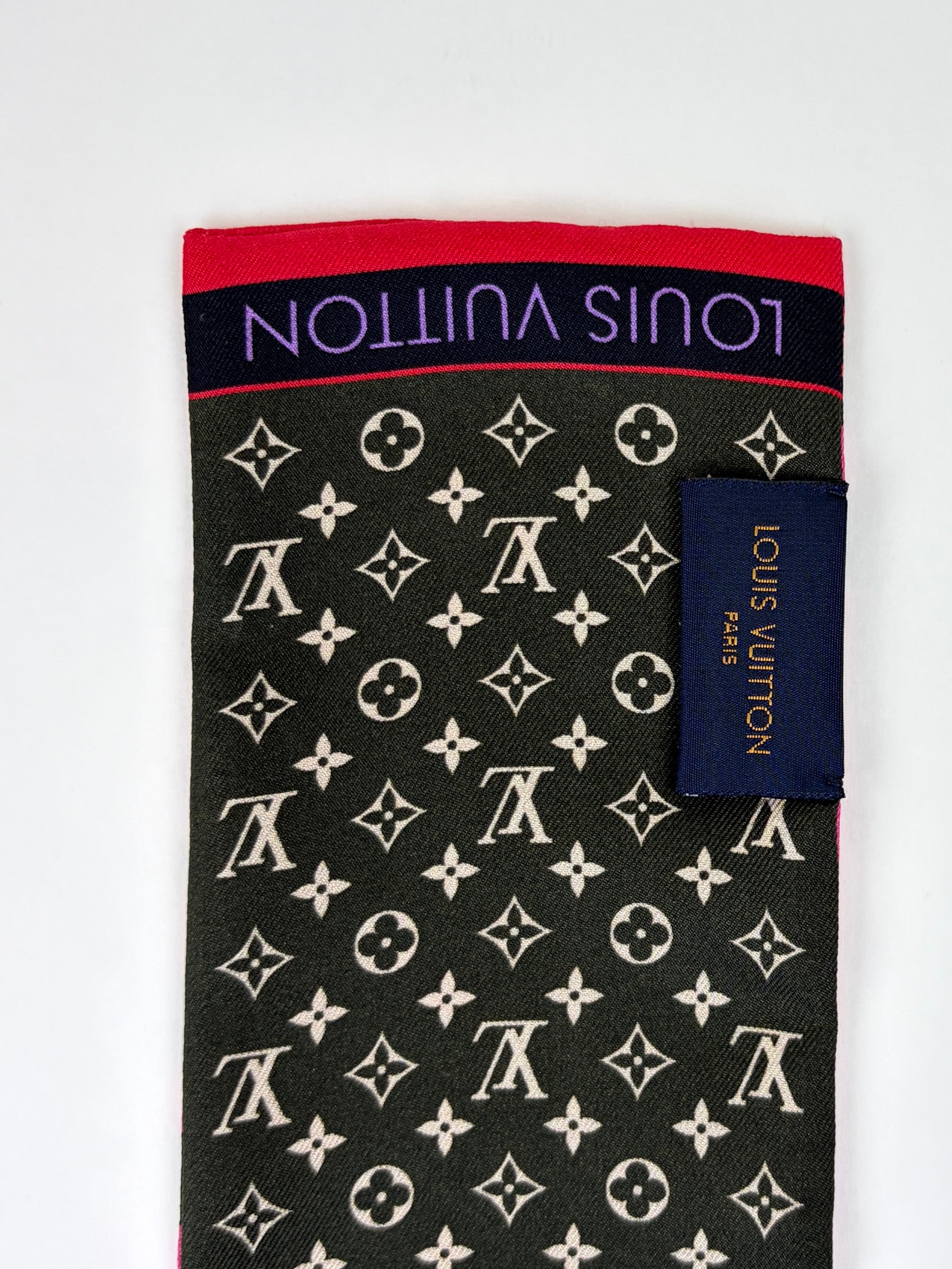 LOUIS VUITTON pink monogram planet silk bandeau twilly