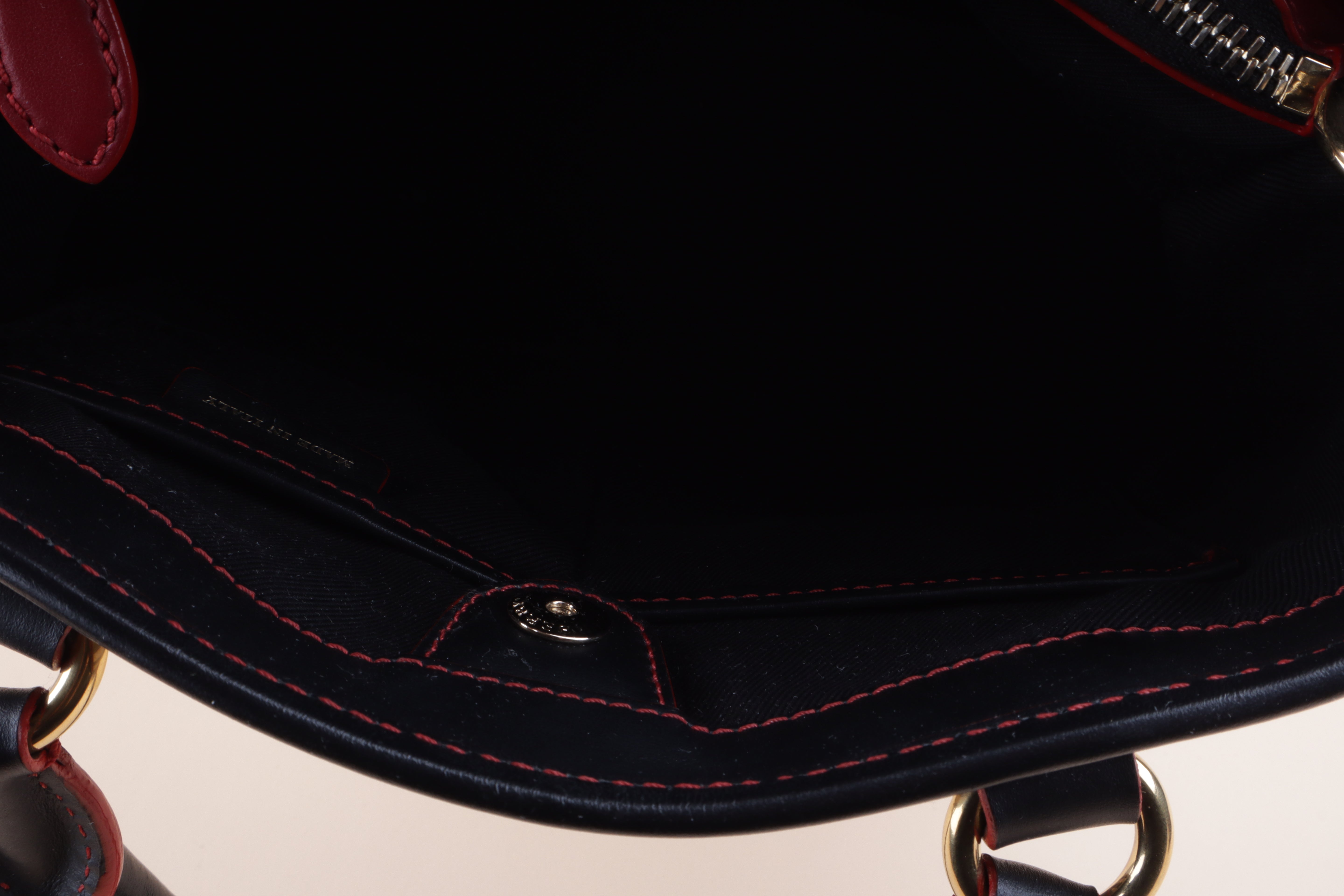 Burberry Bicolor Ballingdon Contrast Stitch Medium Top Handle Bag