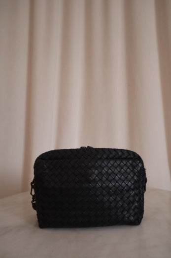 Bottega Veneta Black Intrecciato Crossbody Bag