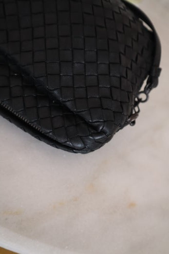 Bottega Veneta Black Intrecciato Crossbody Bag