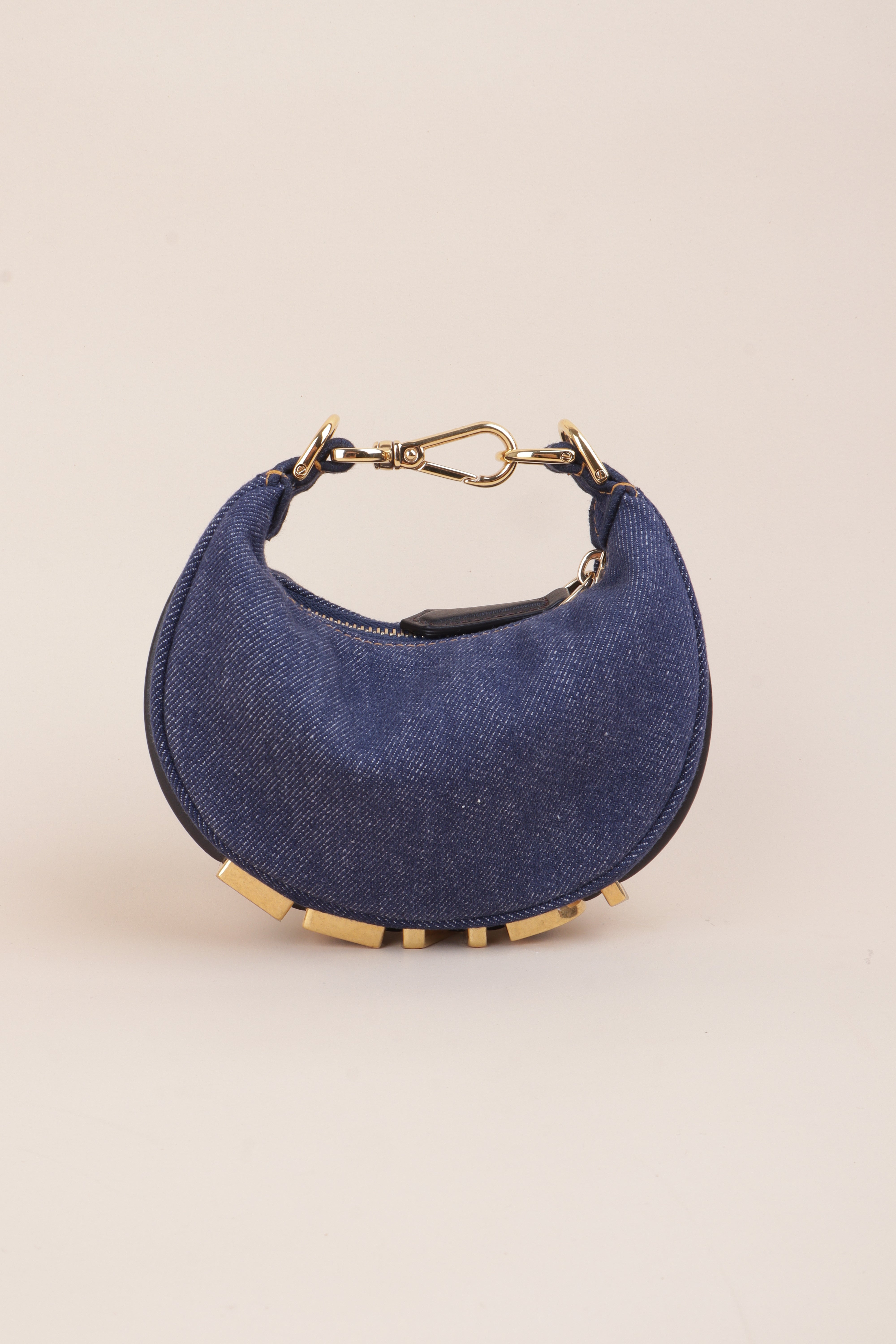 Fendi Blue Denim Nano Fendigraphy Hobo Bag