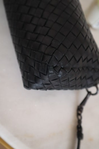 Bottega Veneta Black Intrecciato Crossbody Bag