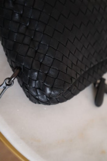 Bottega Veneta Black Intrecciato Crossbody Bag