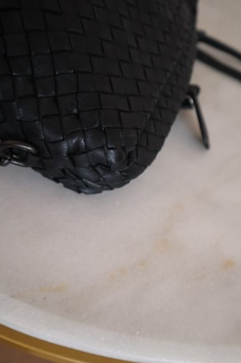 Bottega Veneta Black Intrecciato Crossbody Bag