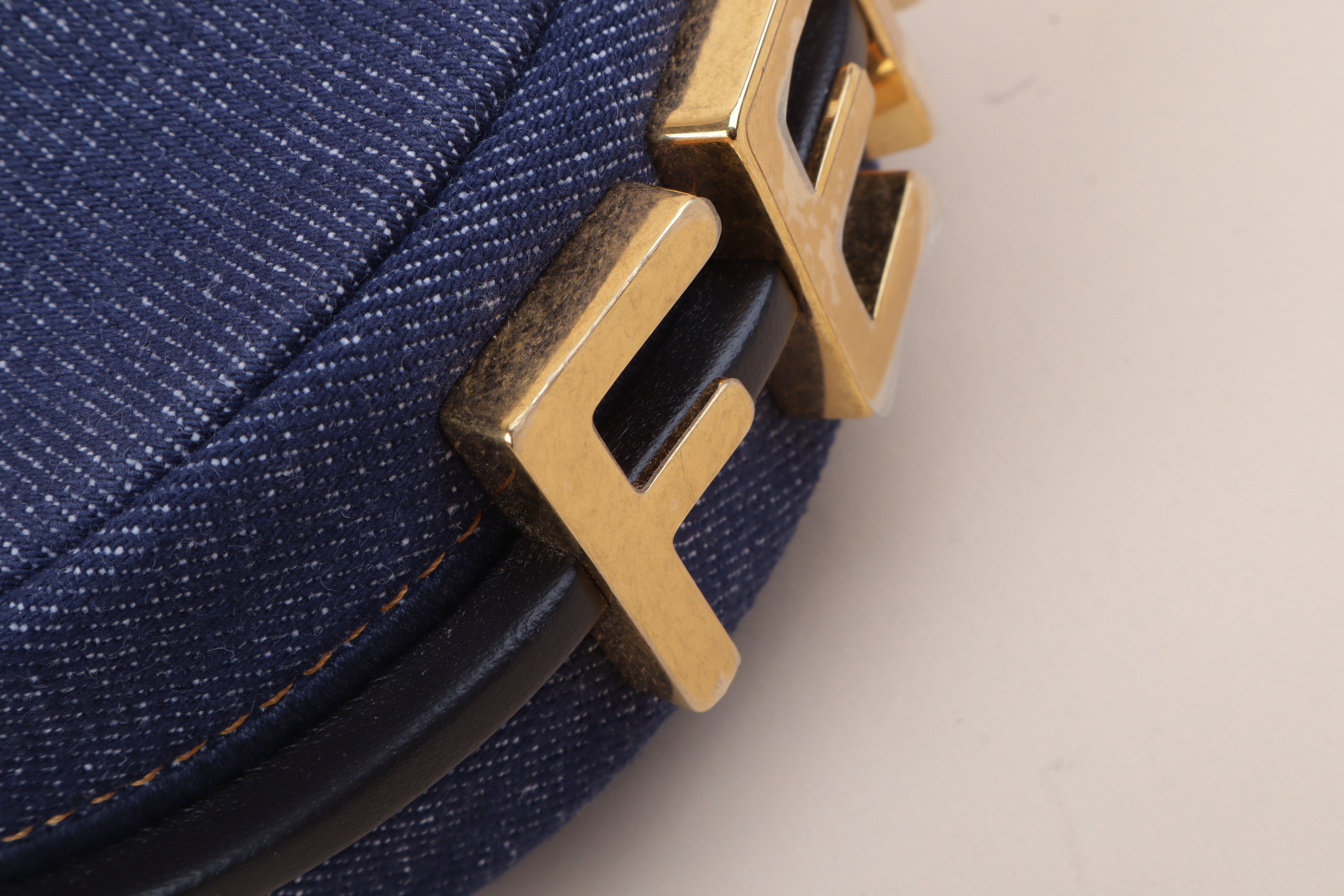 Fendi Blue Denim Nano Fendigraphy Hobo Bag