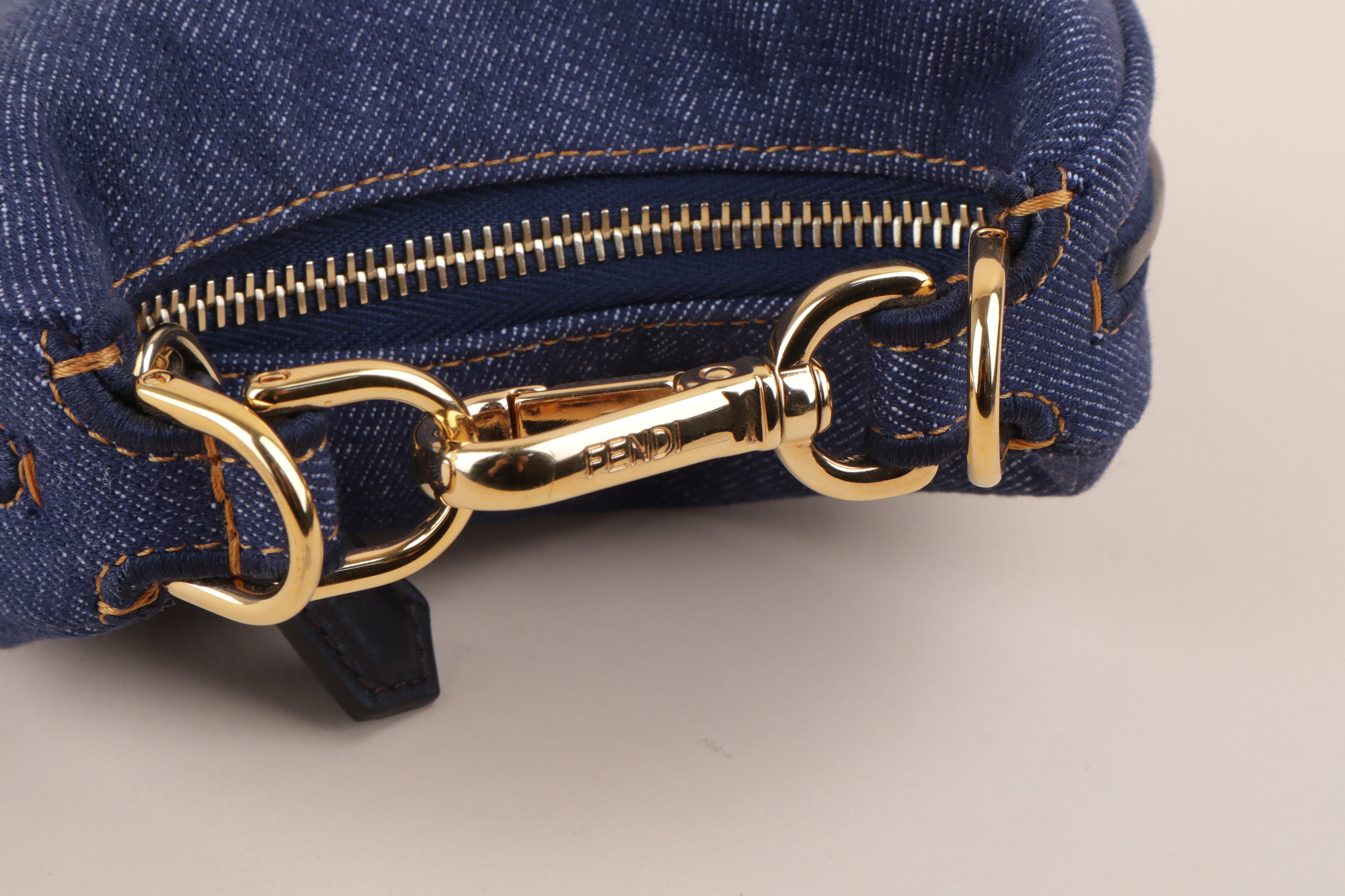 Fendi Blue Denim Nano Fendigraphy Hobo Bag