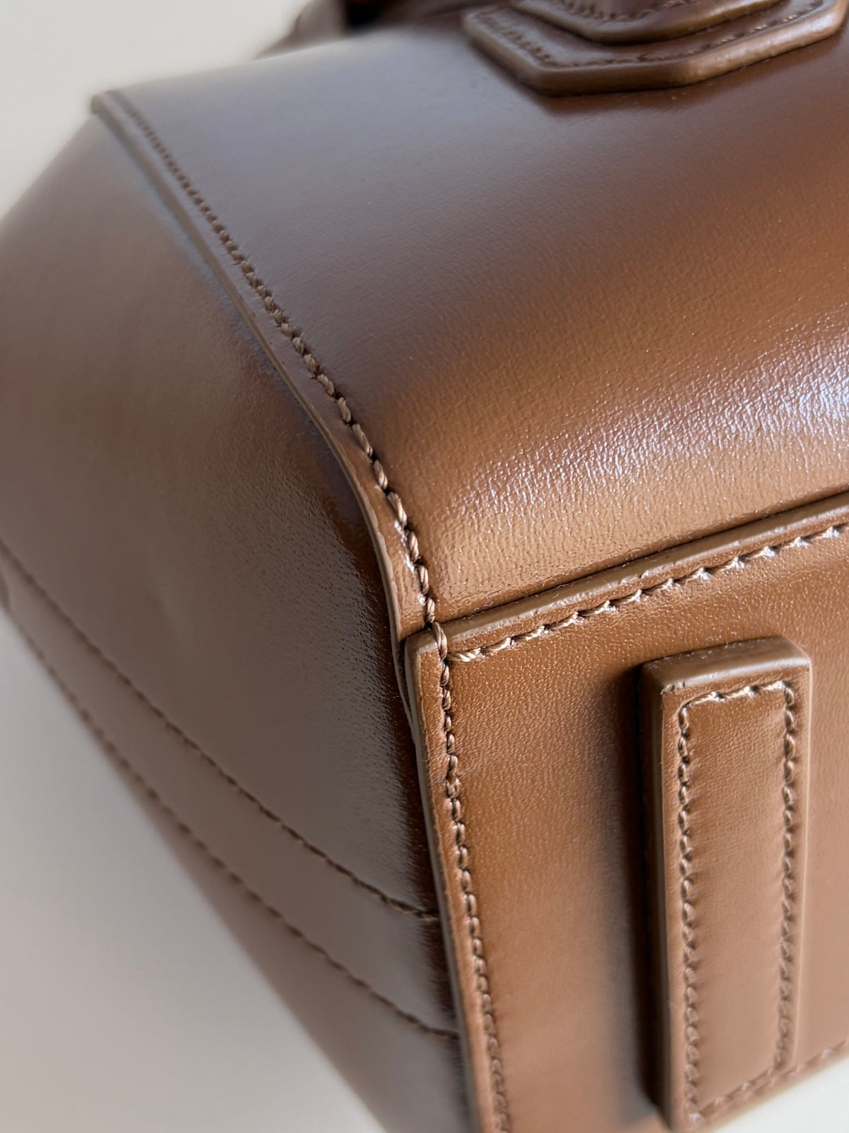 Givenchy Tan box calfskin Antigona lock Mini Bag