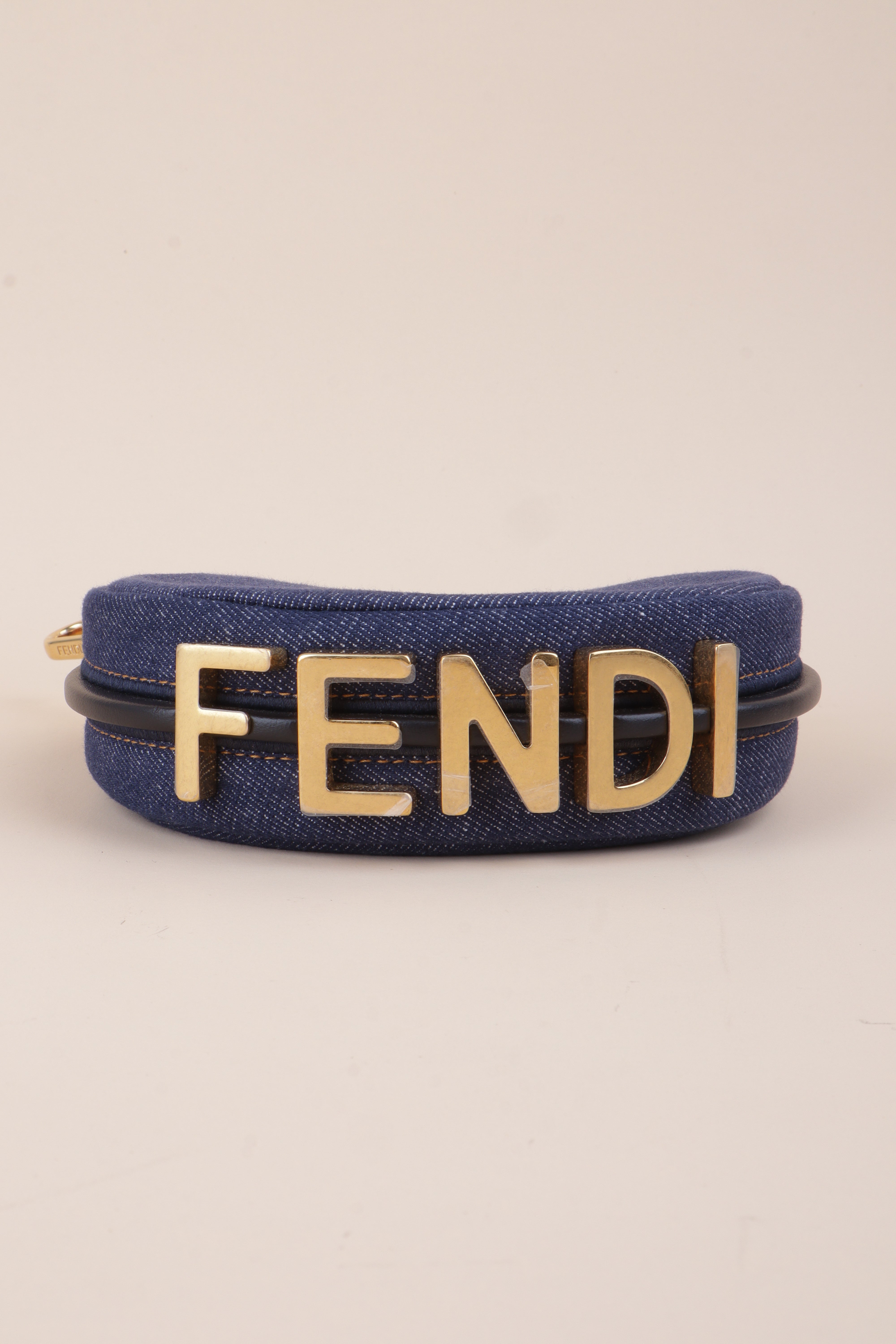 Fendi Blue Denim Nano Fendigraphy Hobo Bag