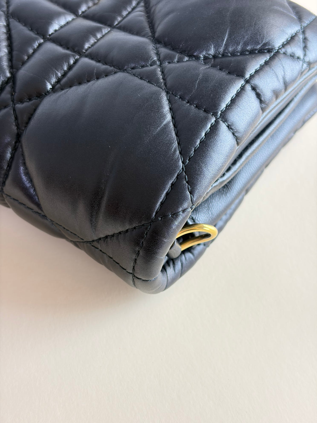Christian Dior quilted marco cannage calfskin caro mini chain bag