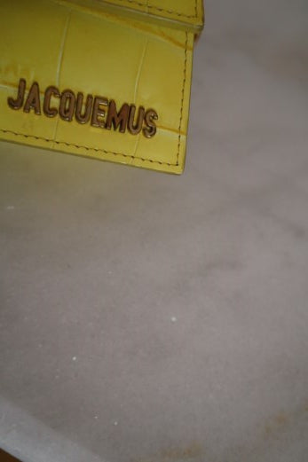 Jacquemus Yellow Croc Embossed Le Chiquito Mini Tote Bag